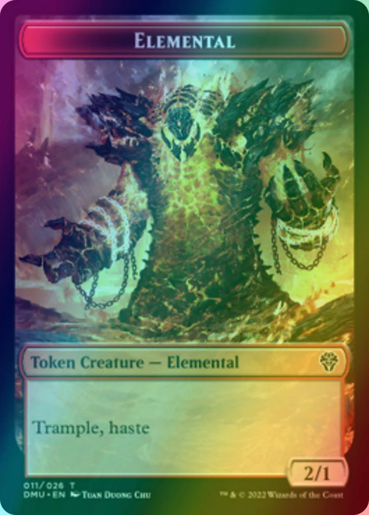 Bird Token (02) // Elemental Token (11) [DMU/DMU Set Symbol] [Dominaria United: Tokens] [Foil] - Image 2