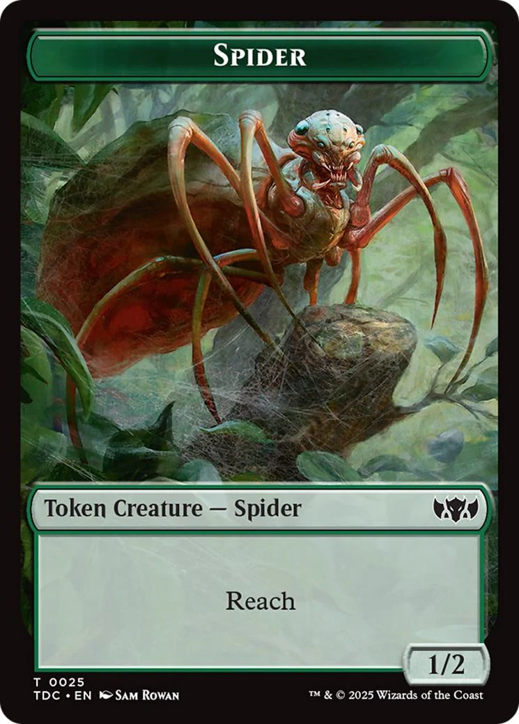 Bird Token (02) // Spider Token (25) [TDM/TDC Set Symbol] [Tarkir: Dragonstorm: Commander: Tokens] [Non-Foil] - Image 2