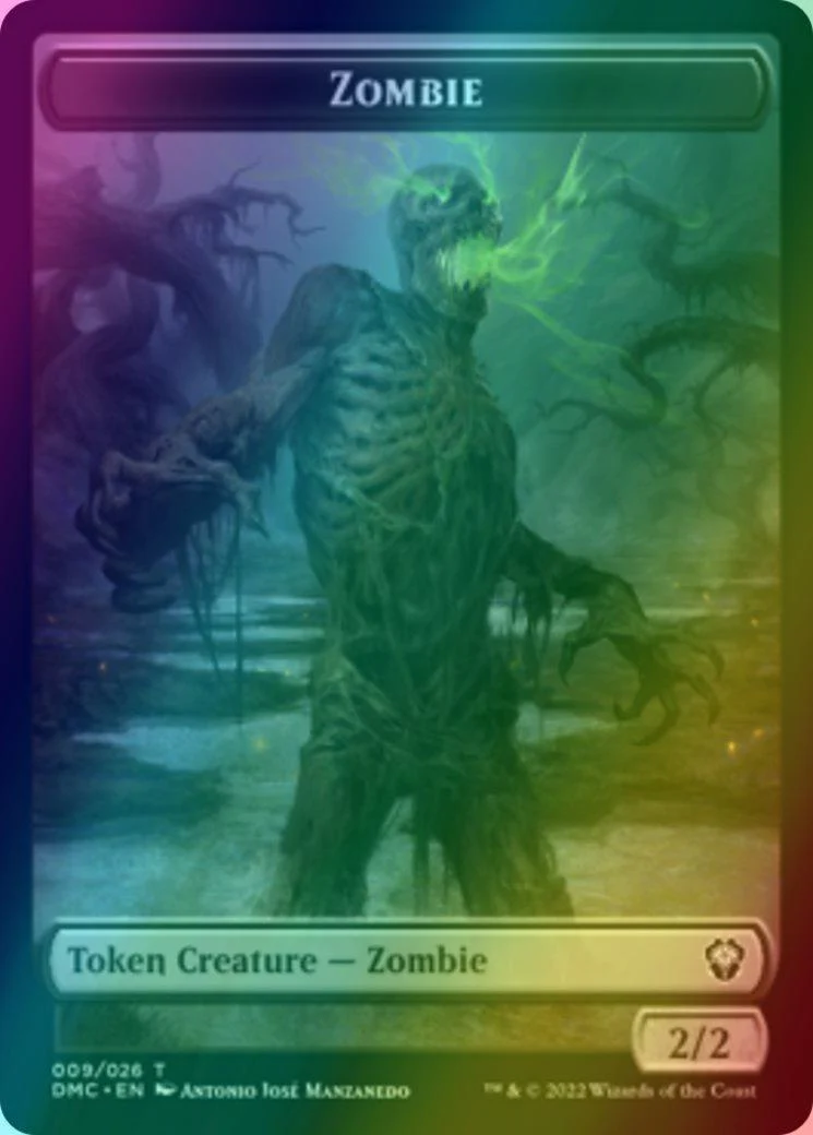 Bird Token (02) // Zombie Token (09) [DMU/DMC Set Symbol] [Dominaria United: Tokens] [Foil] - Image 2