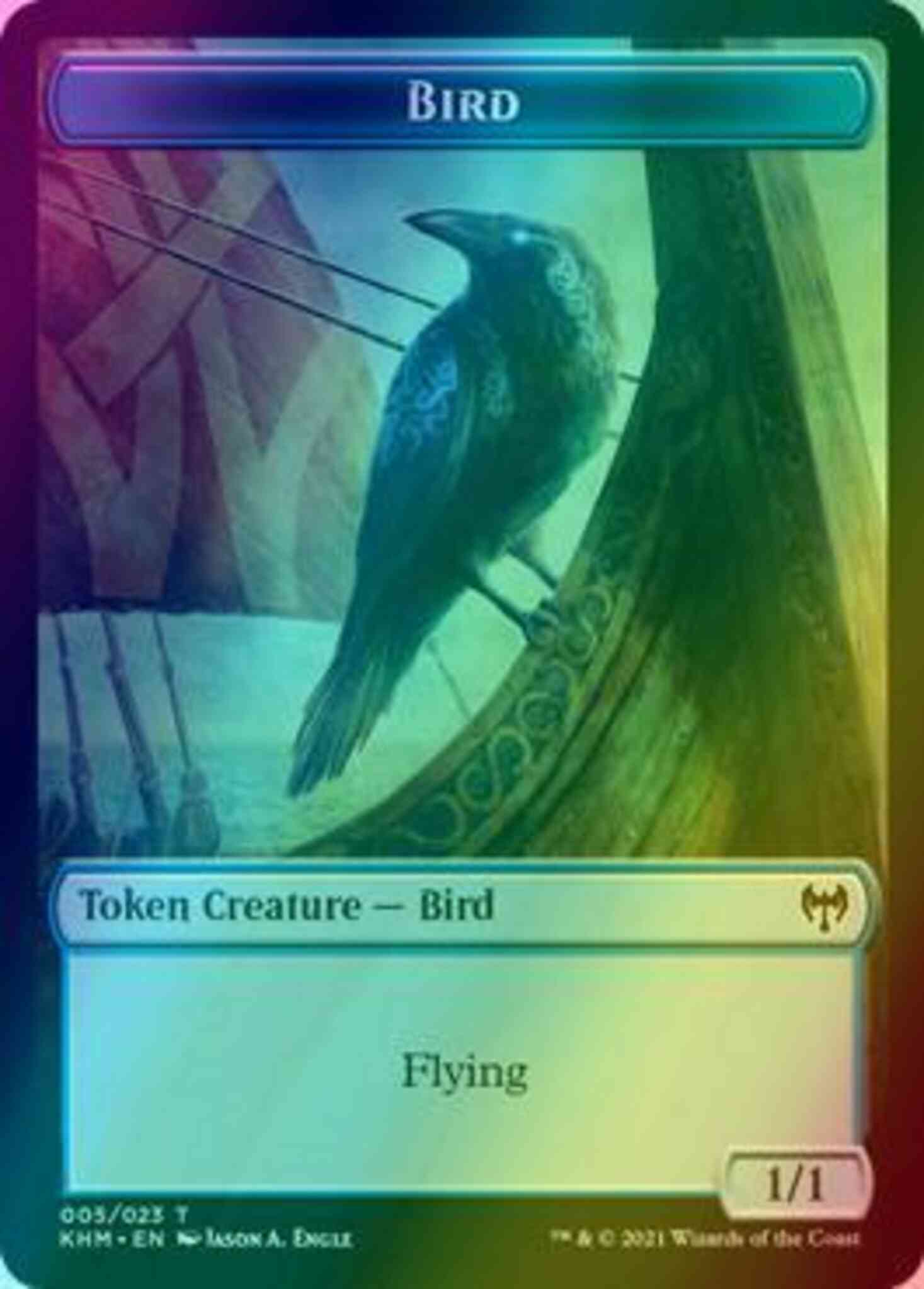 Bird Token (05) // Elf Warrior Token (15) [Kaldheim Tokens] [Foil]
