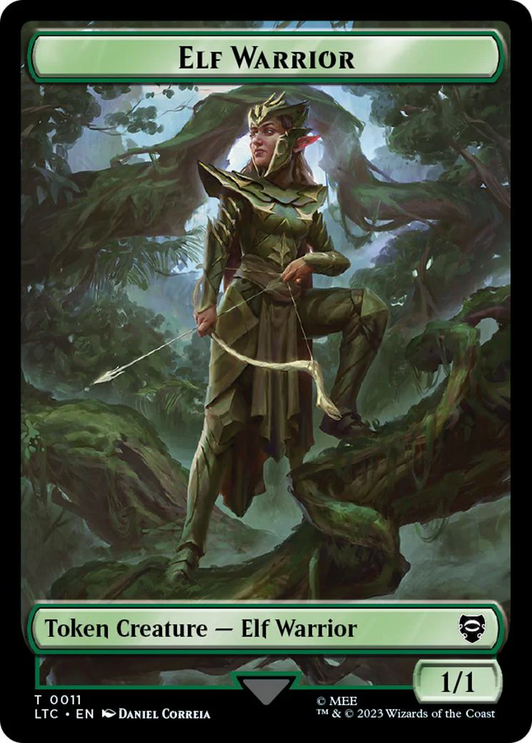 Bird Token (06) // Elf Warrior Token (11) [The Lord of the Rings: Tales of Middle-earth: Commander: Tokens] [Non-Foil] - Image 2