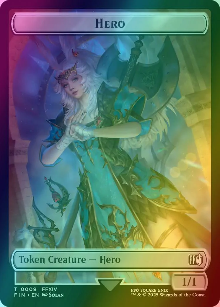 Bird Token (17) // Hero Token (09) [FINAL FANTASY: Tokens] [Foil] - Image 2