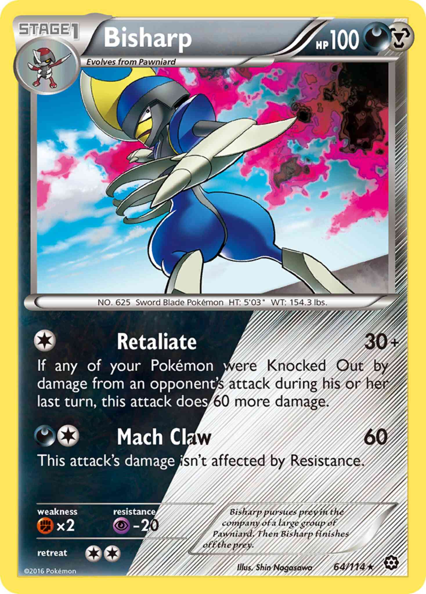 Bisharp - 64/114 - Rare Holo [xy11-64] [Reverse Holo]
