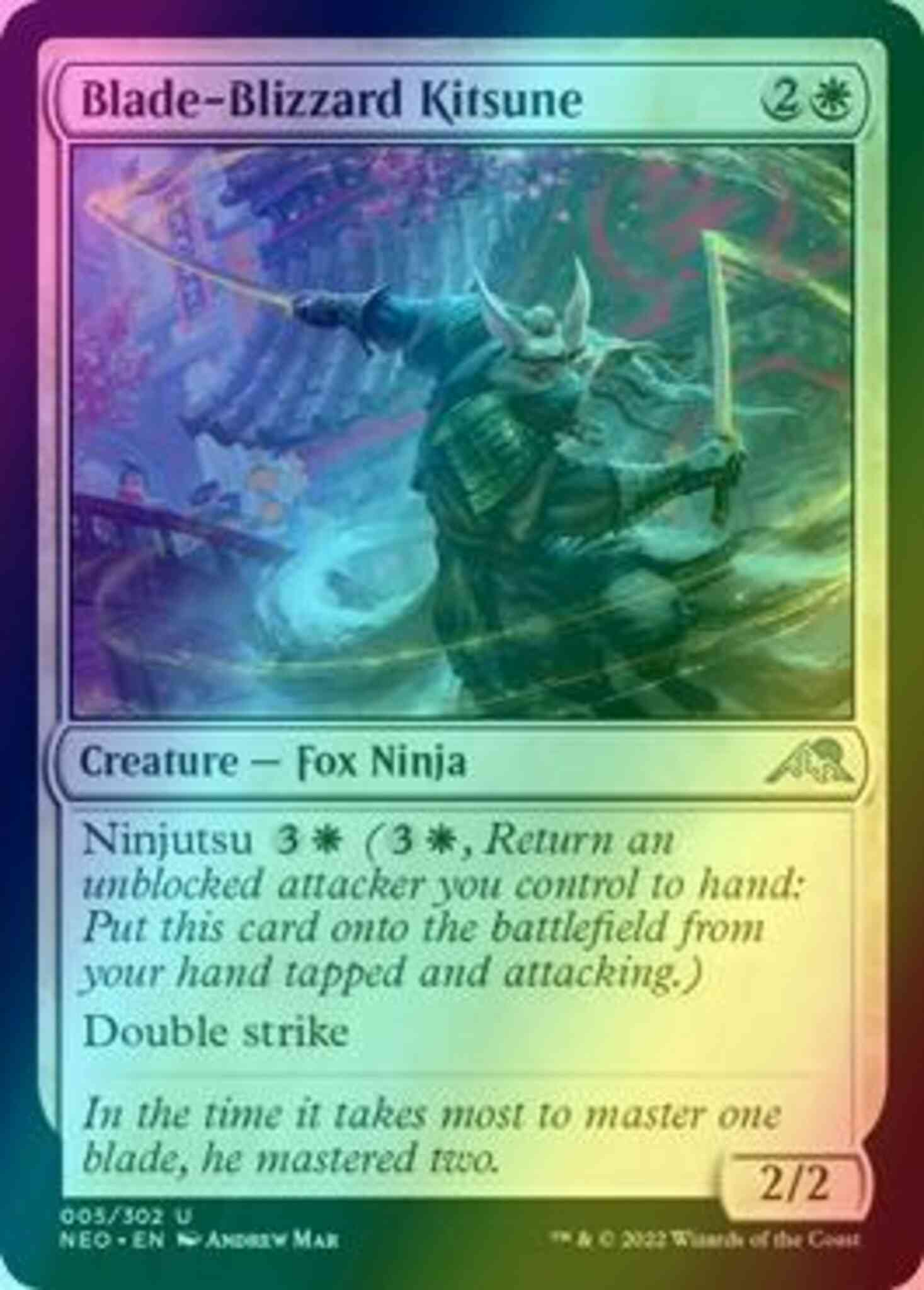 Blade-Blizzard Kitsune [5] [Kamigawa: Neon Dynasty] [Foil]