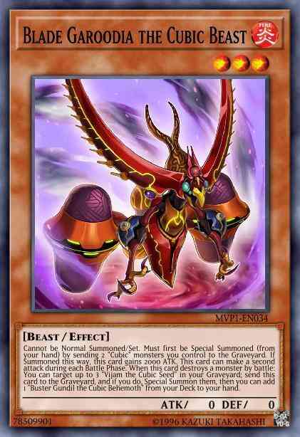 Blade Garoodia the Cubic Beast - MVP1-ENG34 - Gold Rare - 1st Edition