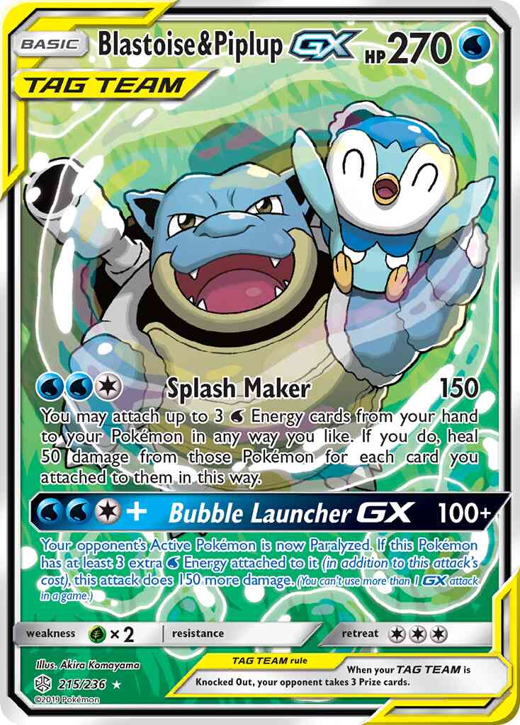 Blastoise & Piplup-GX - 215/236 - Rare Ultra [sm12-215] [Ultra]