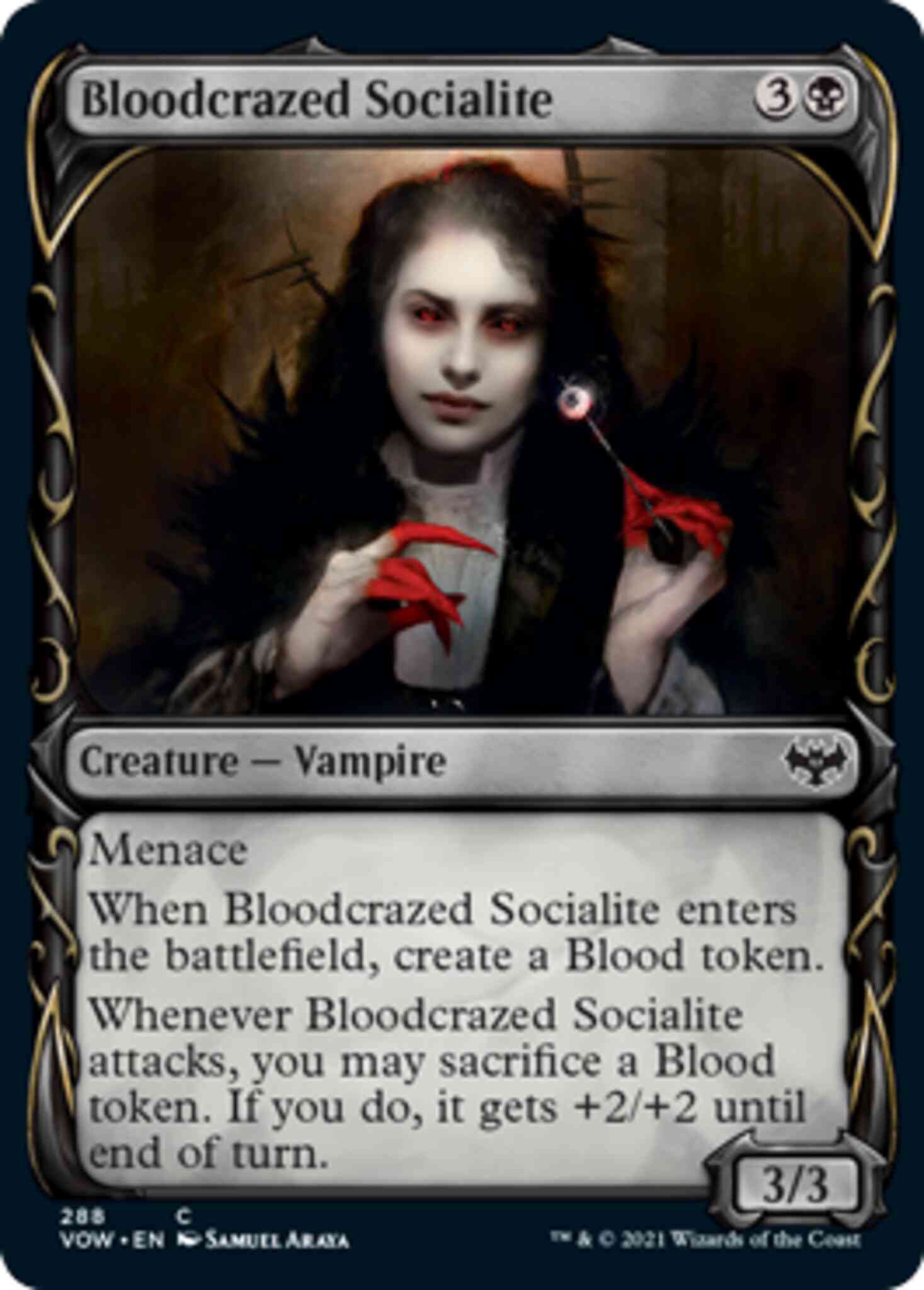 Bloodcrazed Socialite [288] [Fang Frame Showcase] [Innistrad: Crimson Vow] [Non-Foil]