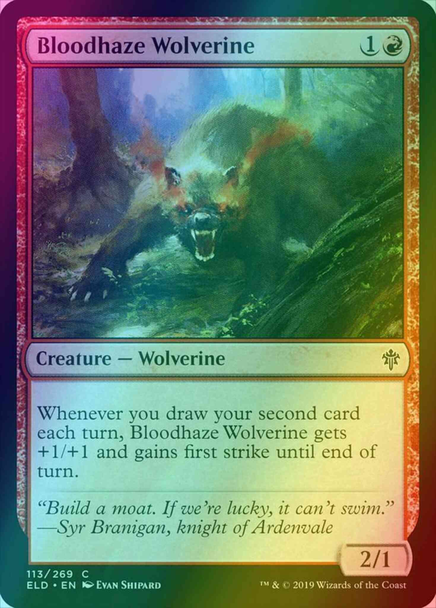 Bloodhaze Wolverine [113] [Throne of Eldraine] [Foil]