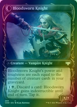 Bloodsworn Squire // Bloodsworn Knight [289] [Fang Frame Showcase] [Innistrad: Crimson Vow] [Foil] - Image 2