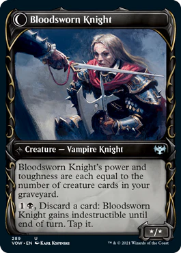 Bloodsworn Squire // Bloodsworn Knight [289] [Fang Frame Showcase] [Innistrad: Crimson Vow] [Non-Foil] - Image 2