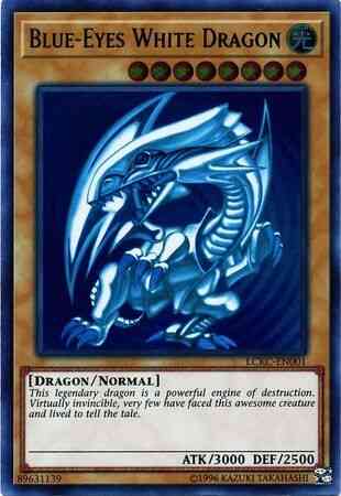 Blue-Eyes White Dragon (Version 2: Facing Left)  - LCKC-EN001 - Ultra Rare - Unlimited