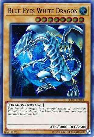 Blue-Eyes White Dragon (Version 3: Facing Left w/ Blast)  - LCKC-EN001 - Ultra Rare - Unlimited