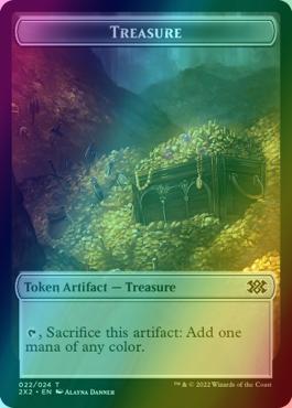 Boar Token (15) // Treasure Token (22) [Double Masters 2022: Tokens] [Foil] - Image 2