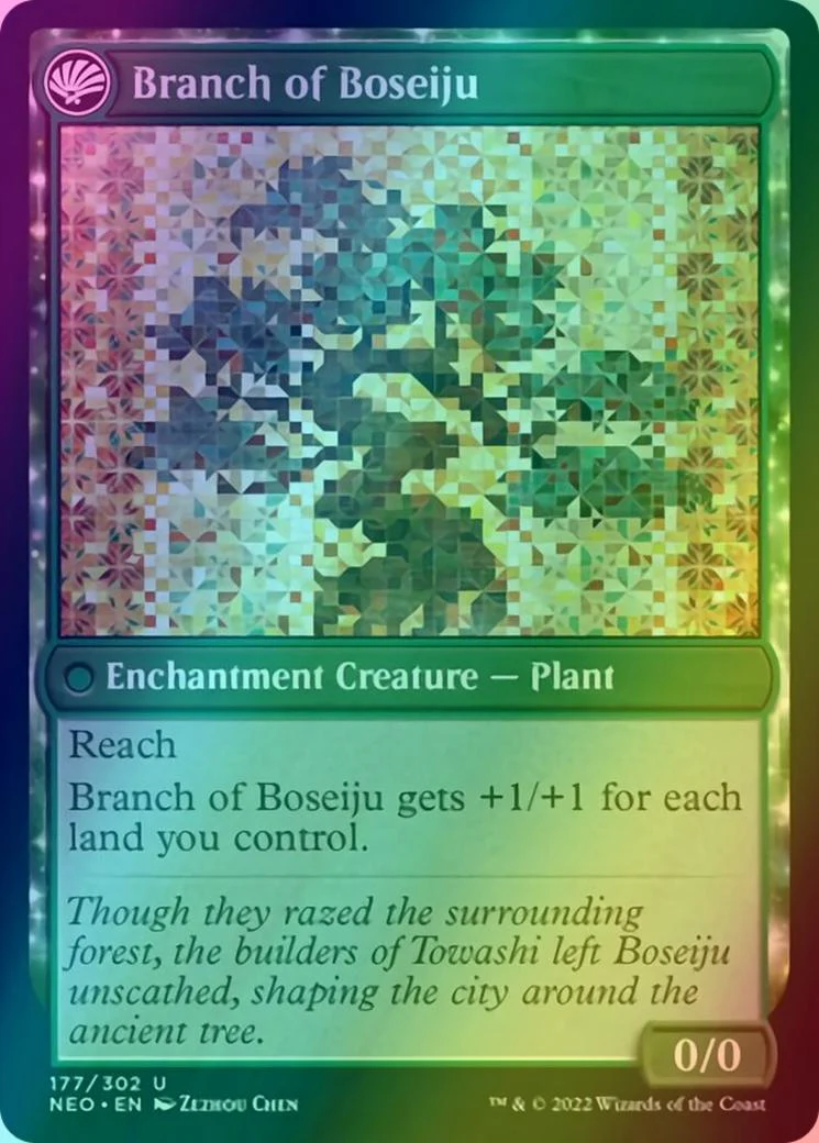 Boseiju Reaches Skyward // Branch of Boseiju [177] [Kamigawa: Neon Dynasty] [Foil] - Image 2