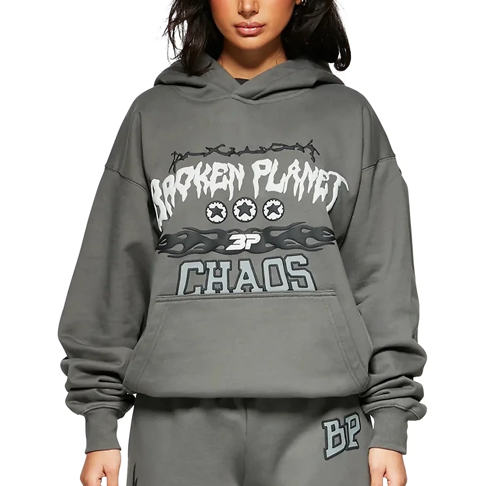 Broken Planet Chaos Gunmetal Grey Hoodie - Image 3