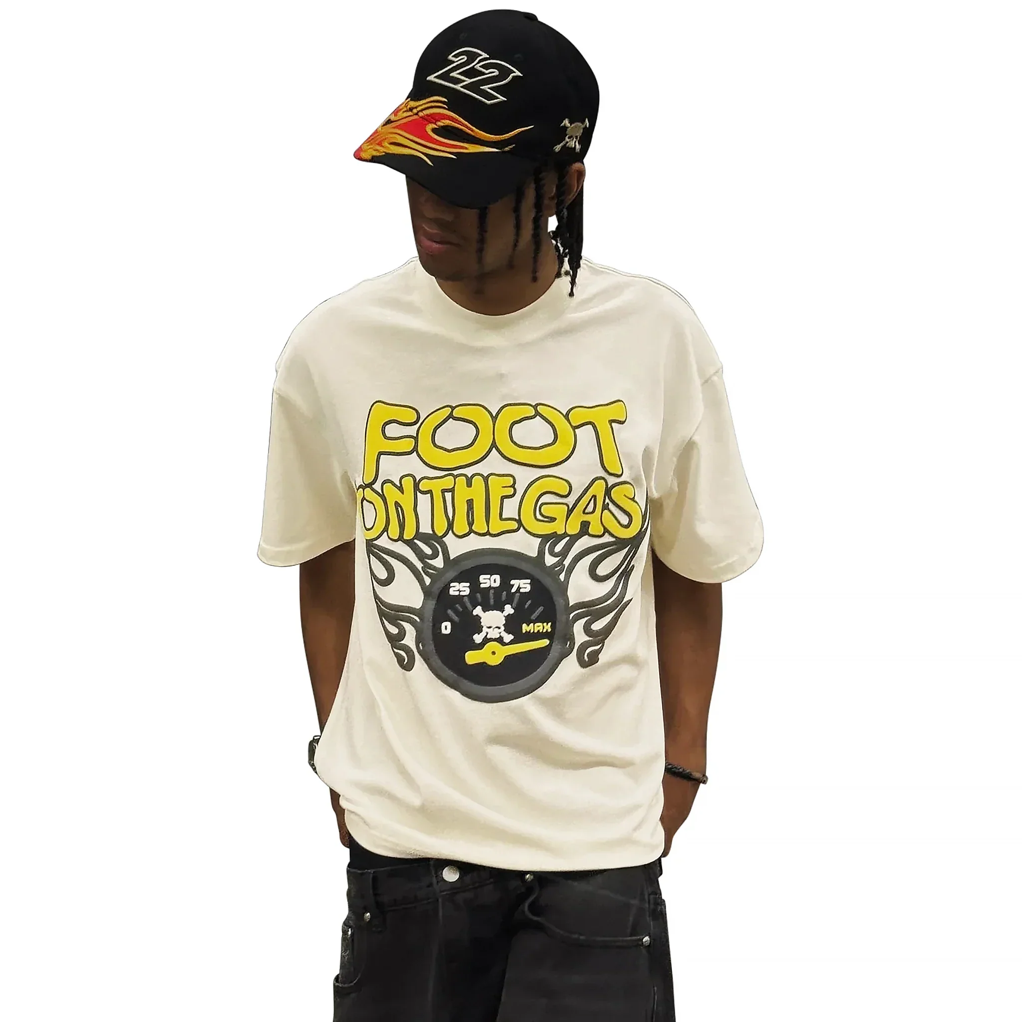 Broken Planet Foot On The Gas Vanilla White T Shirt - Image 3