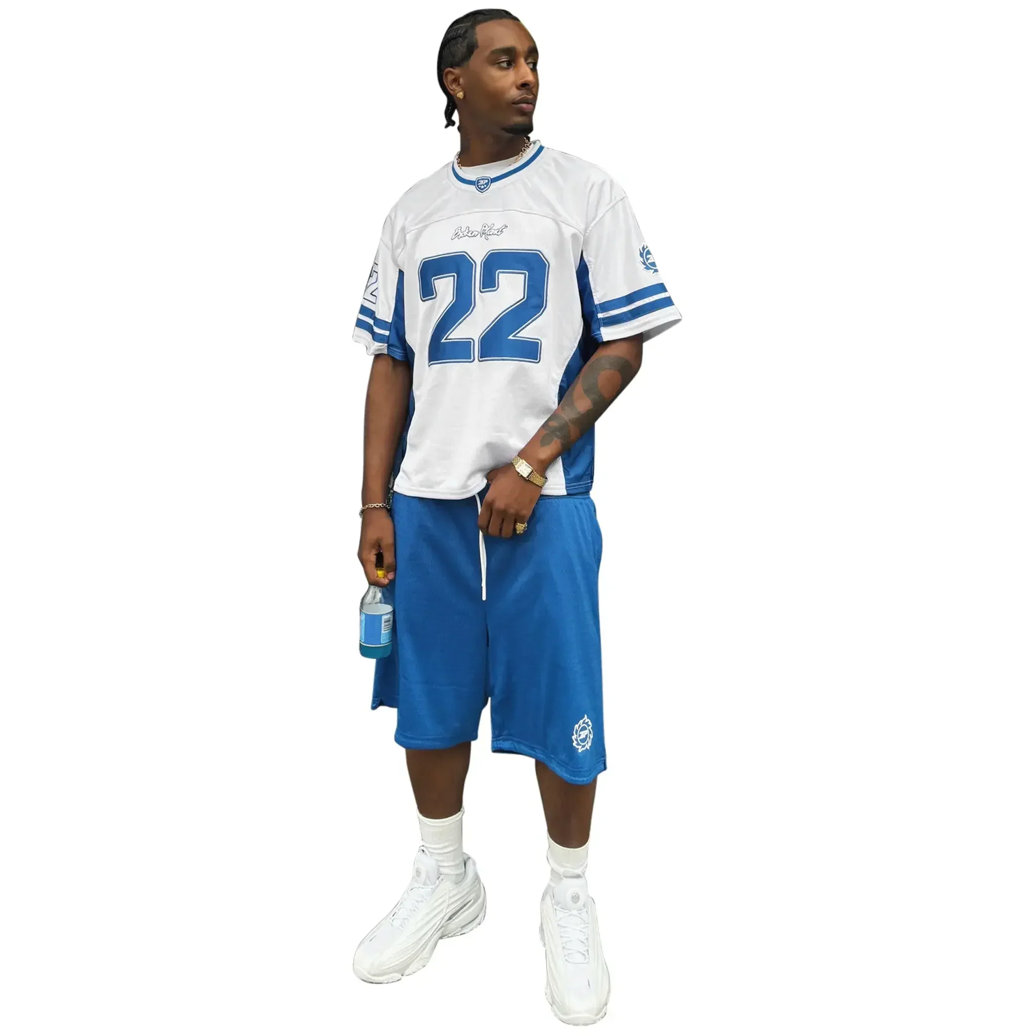 Broken Planet Mesh Blue Shorts - Image 2