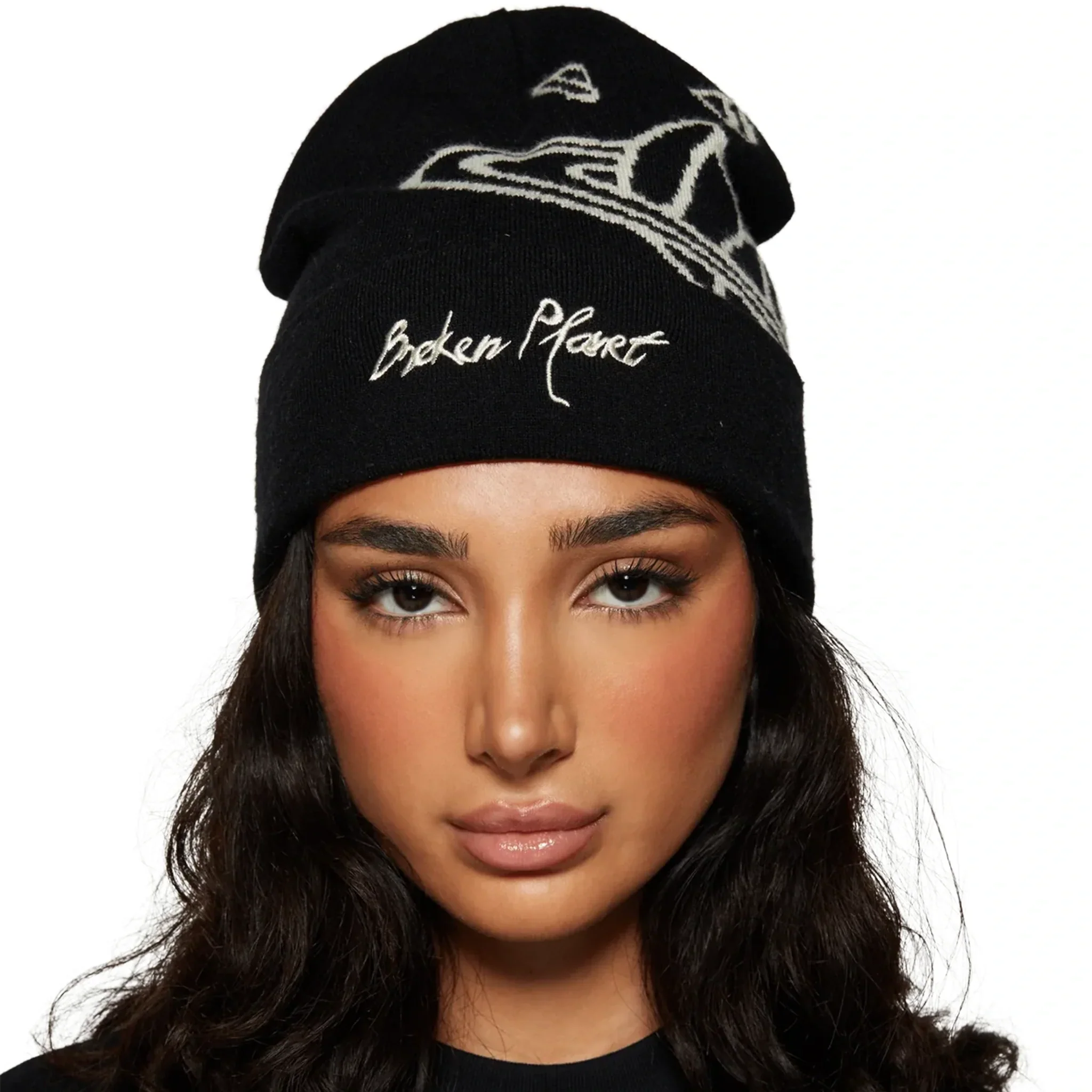 Broken Planet Midnight Black Beanie - Image 3