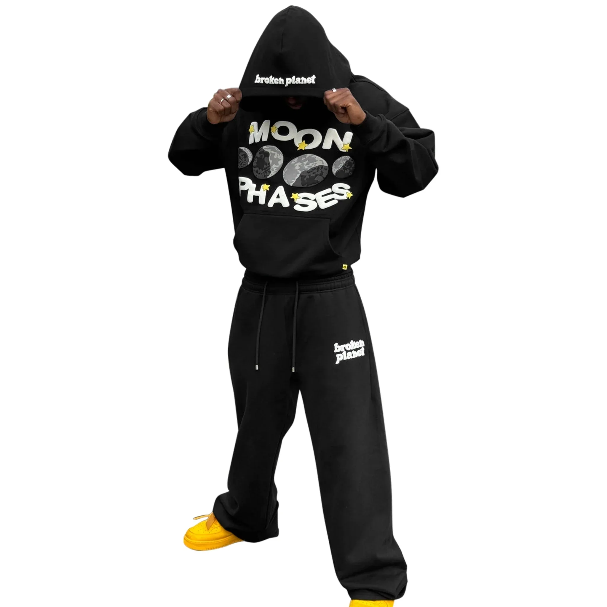 Broken Planet Midnight Black Moon Phases Hoodie - Image 3
