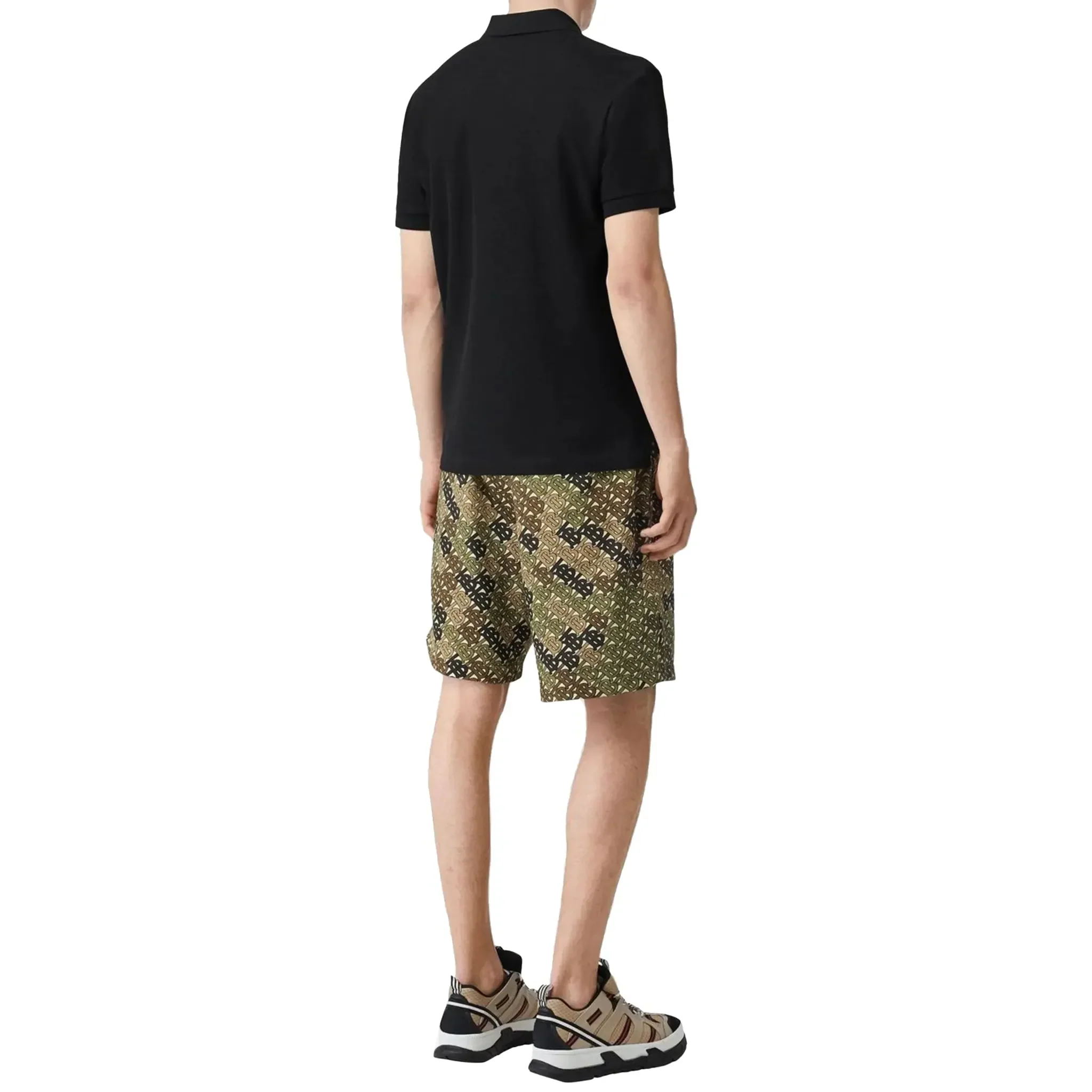 Burberry Eddie Logo Pique Cotton Black Polo Shirt - Image 2