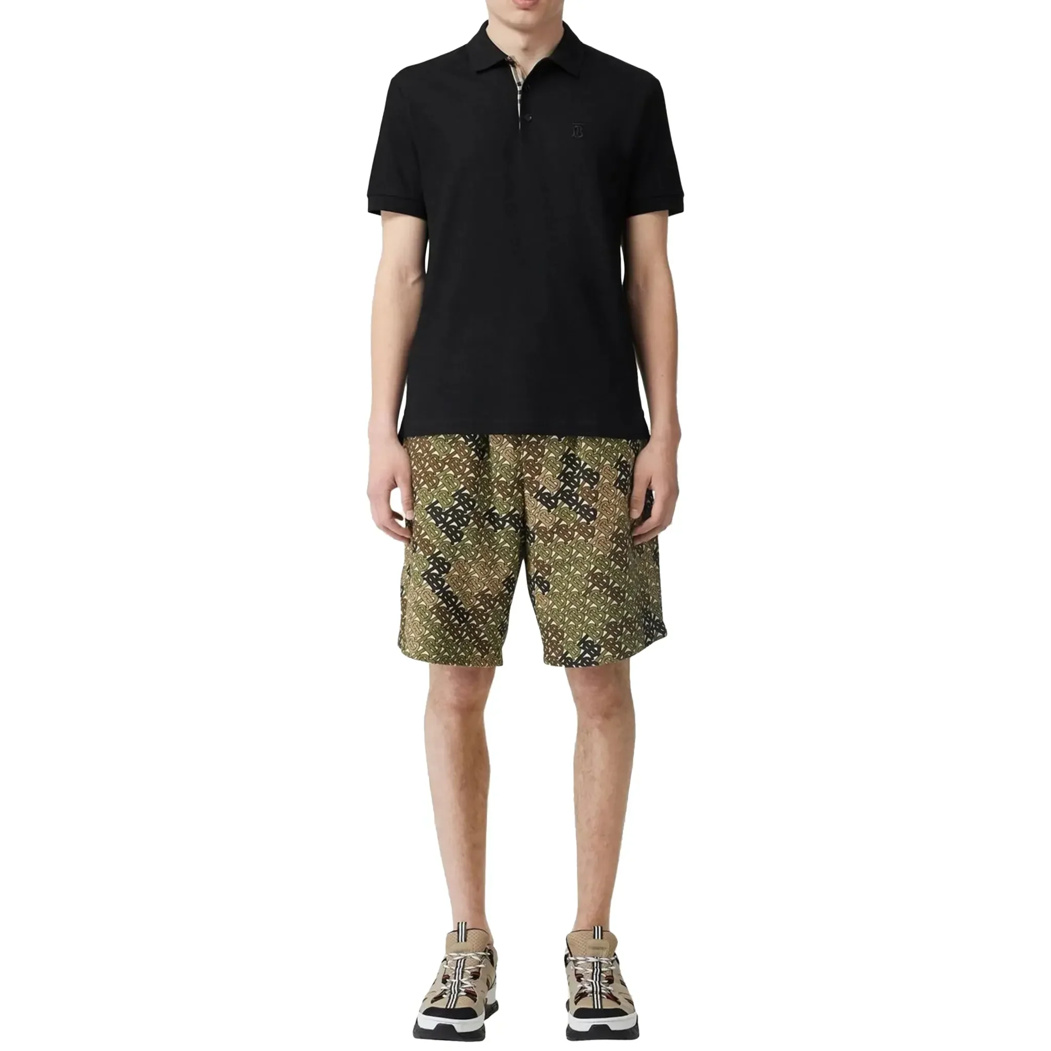 Burberry Eddie Logo Pique Cotton Black Polo Shirt - Image 3