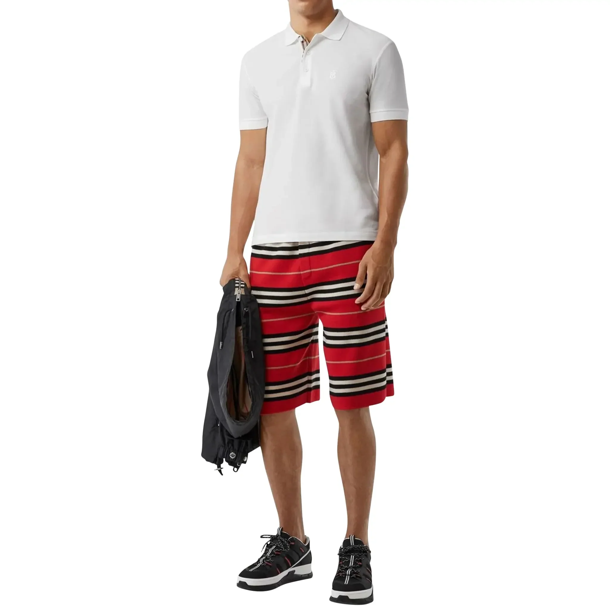 Burberry Eddie Logo Pique Cotton White Polo Shirt - Image 4