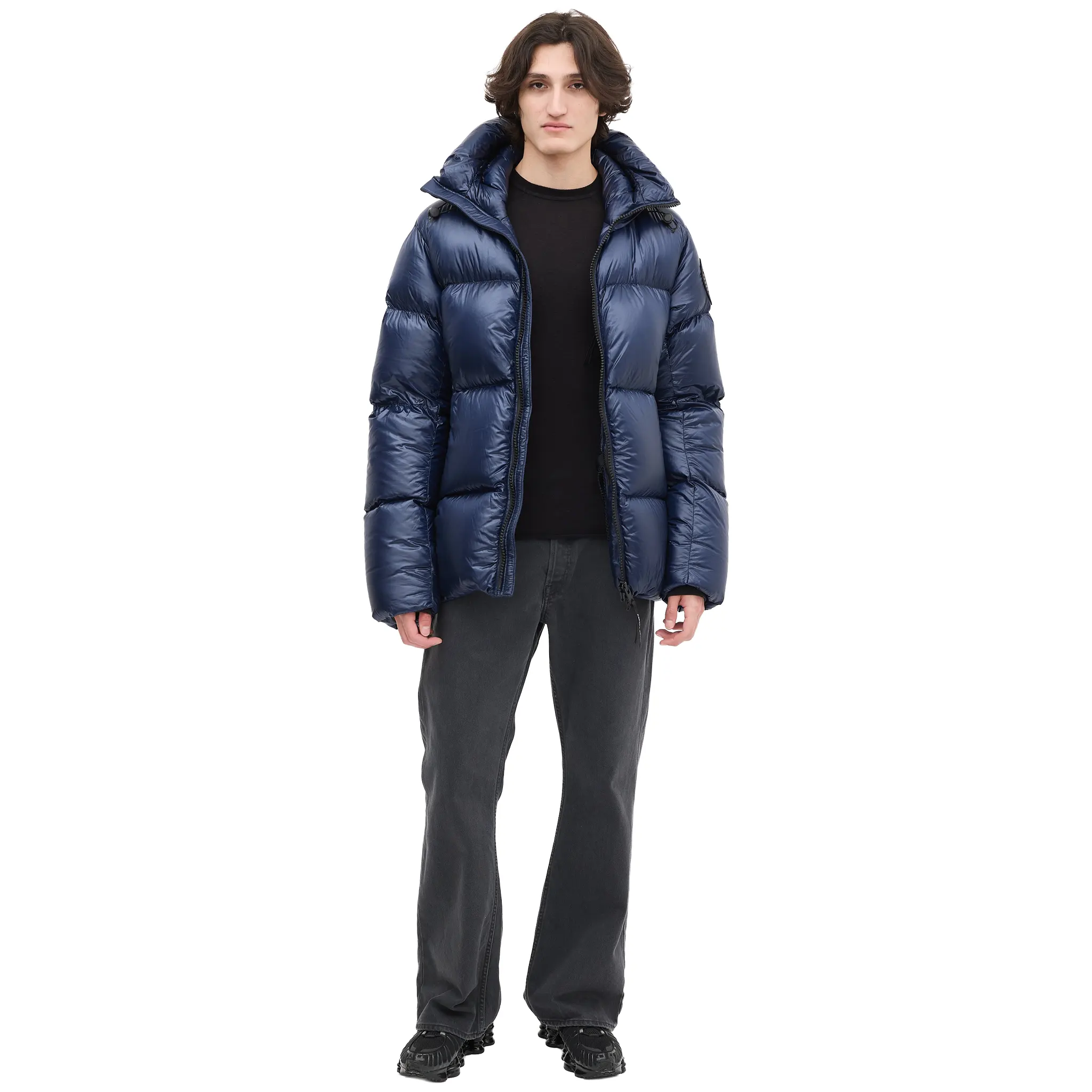 Canada Goose Down & Nylon Crofton Navy Puffer Jacket - Image 4