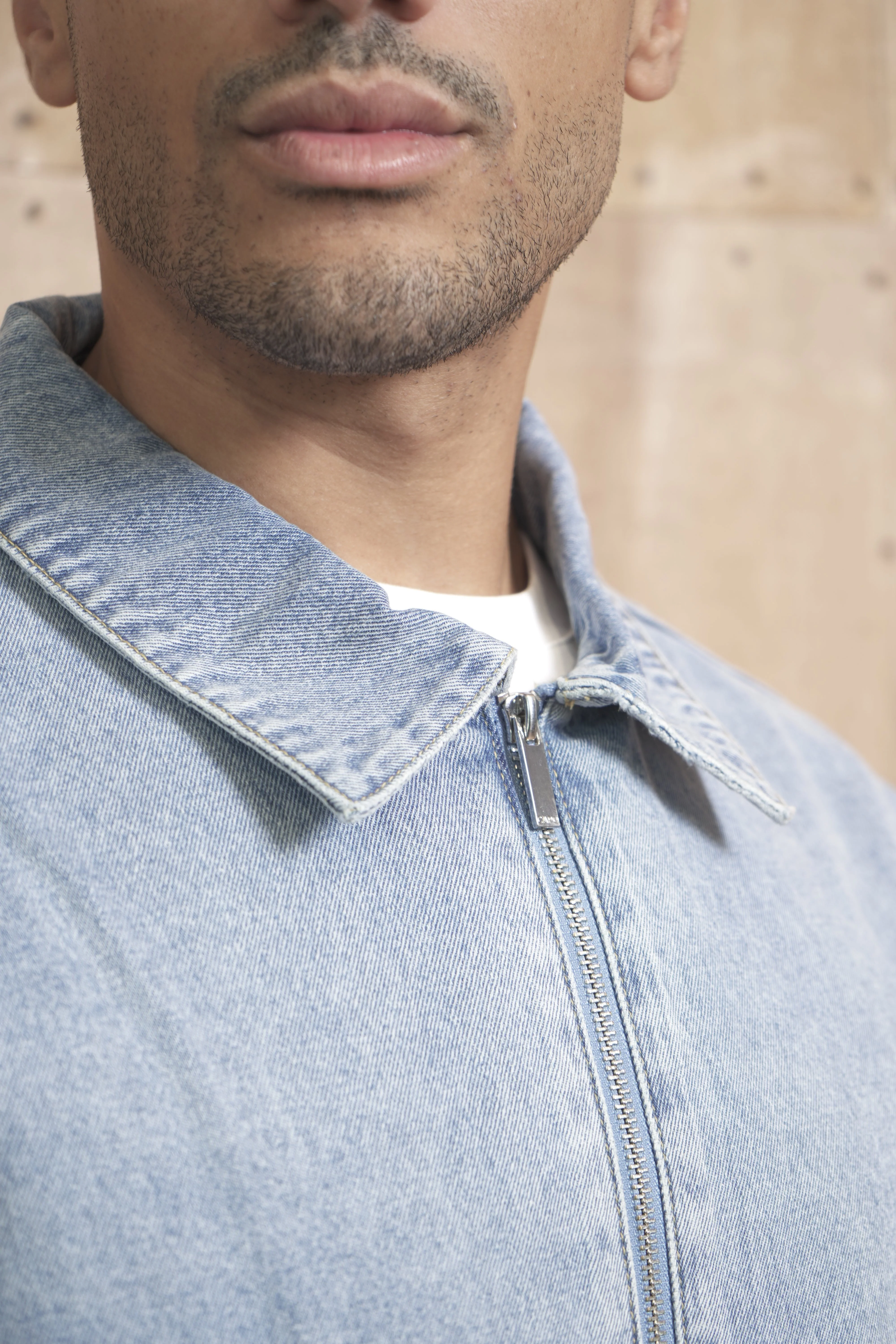 CAPO Denim Washed Blue Zip-Up Jacket - Image 5