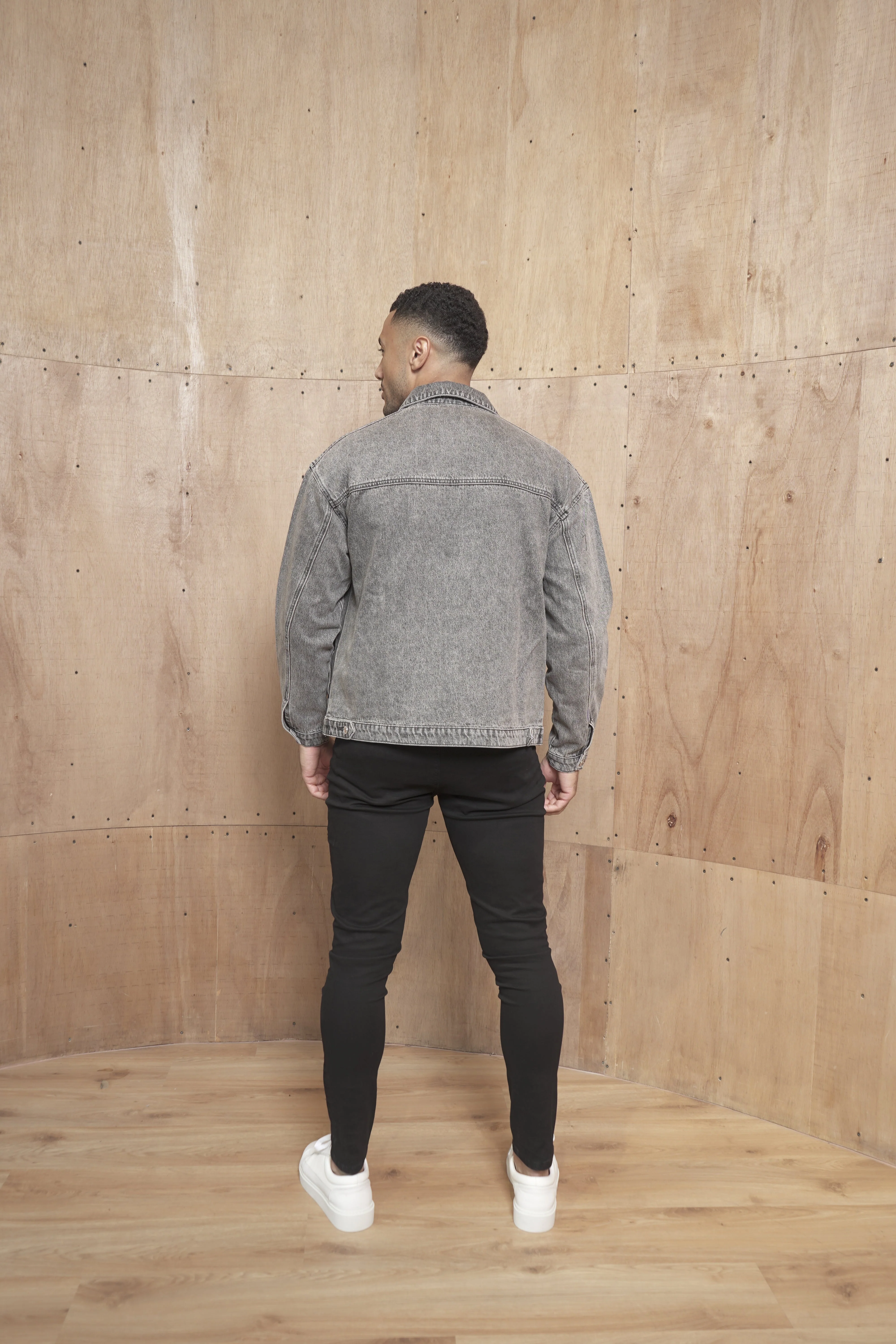 CAPO Washed Black Zip-Up Denim Jacket - Image 9