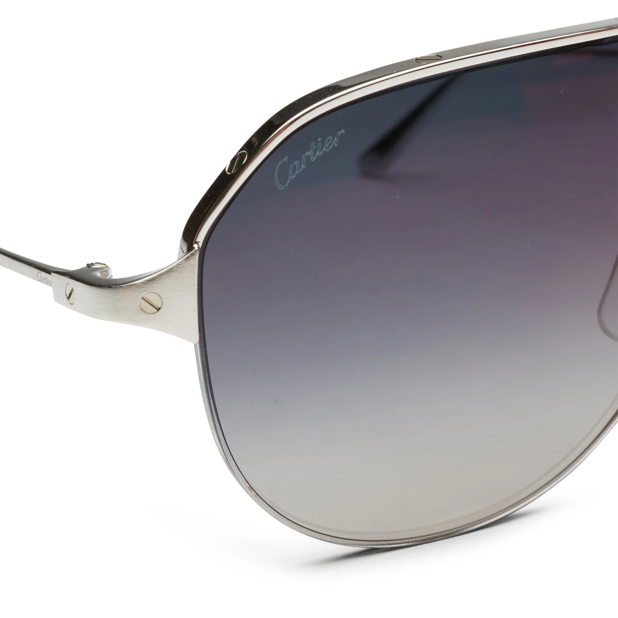 Cartier Eyewear CT0229S-004 Santos De Cartier Silver Sunglasses - Image 4