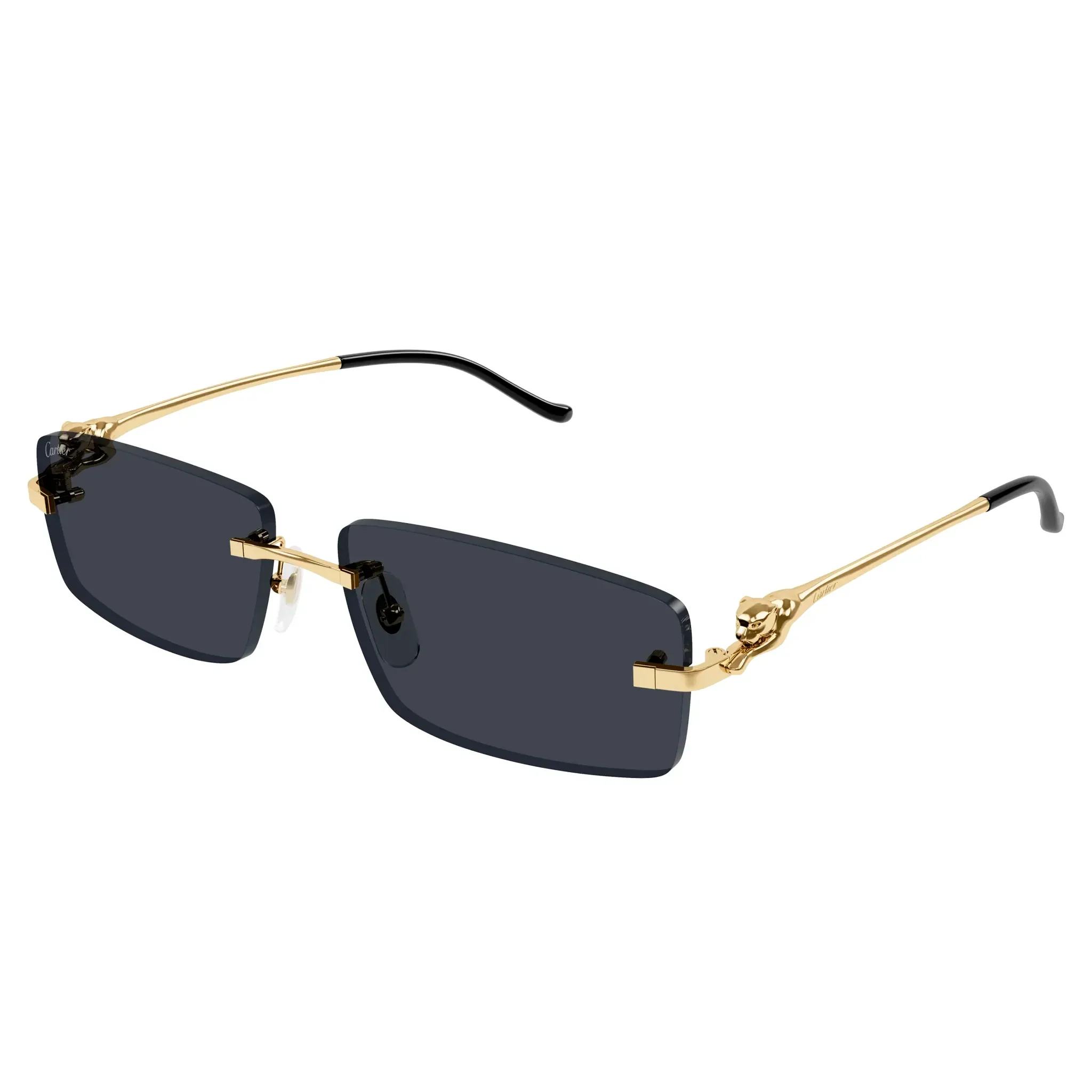 Cartier Eyewear CT0430S-001 Panthere De Cartier Gold Grey Rimless Sunglasses - Image 3