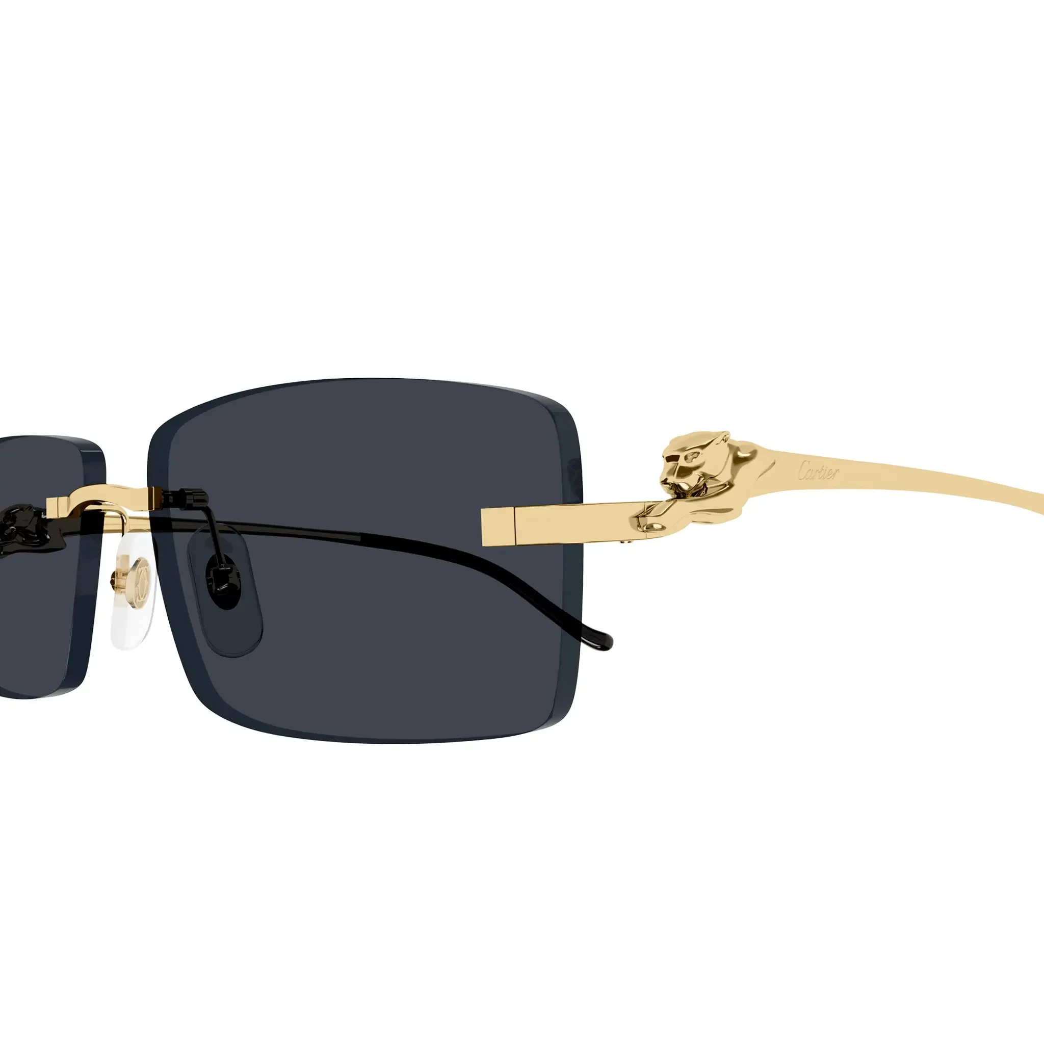 Cartier Eyewear CT0430S-001 Panthere De Cartier Gold Grey Rimless Sunglasses - Image 4