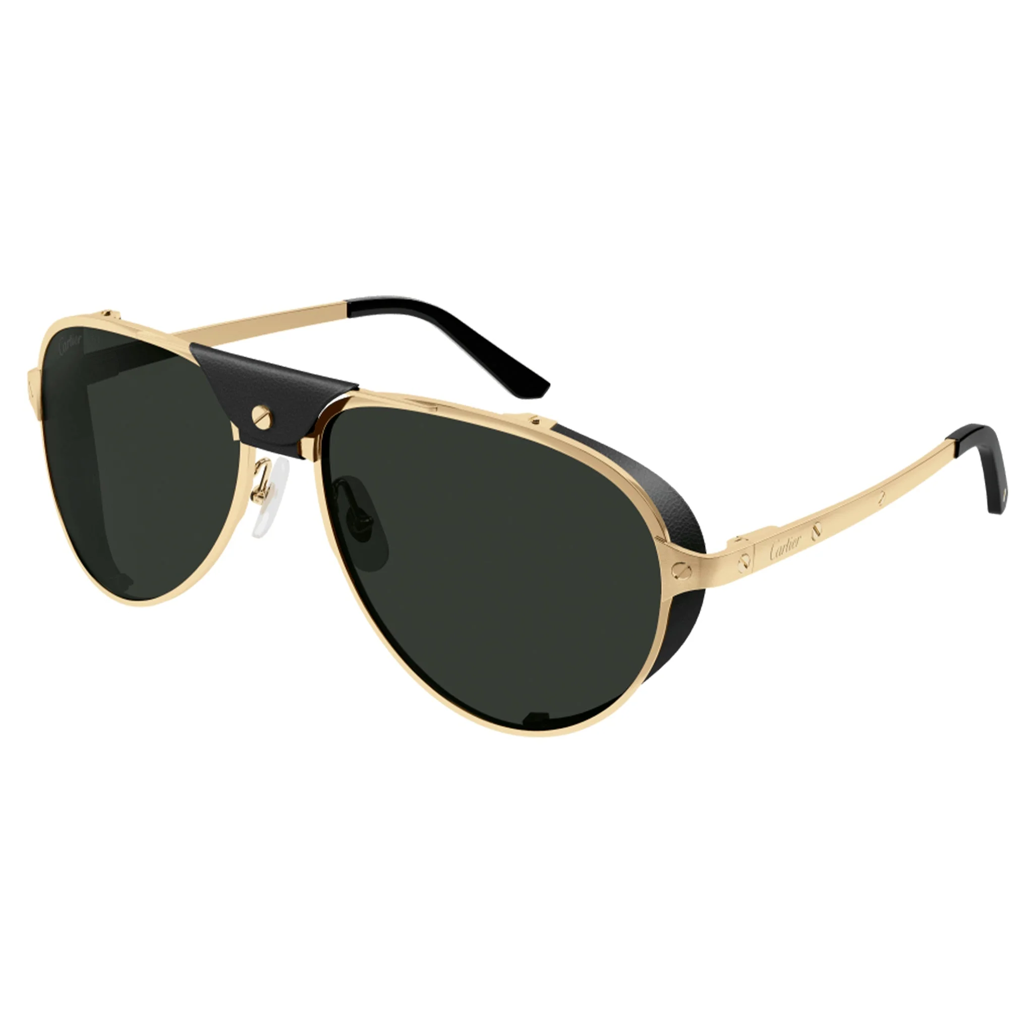 Cartier Santos De Cartier CT0296S-001 Black Gold Sunglasses - Image 3