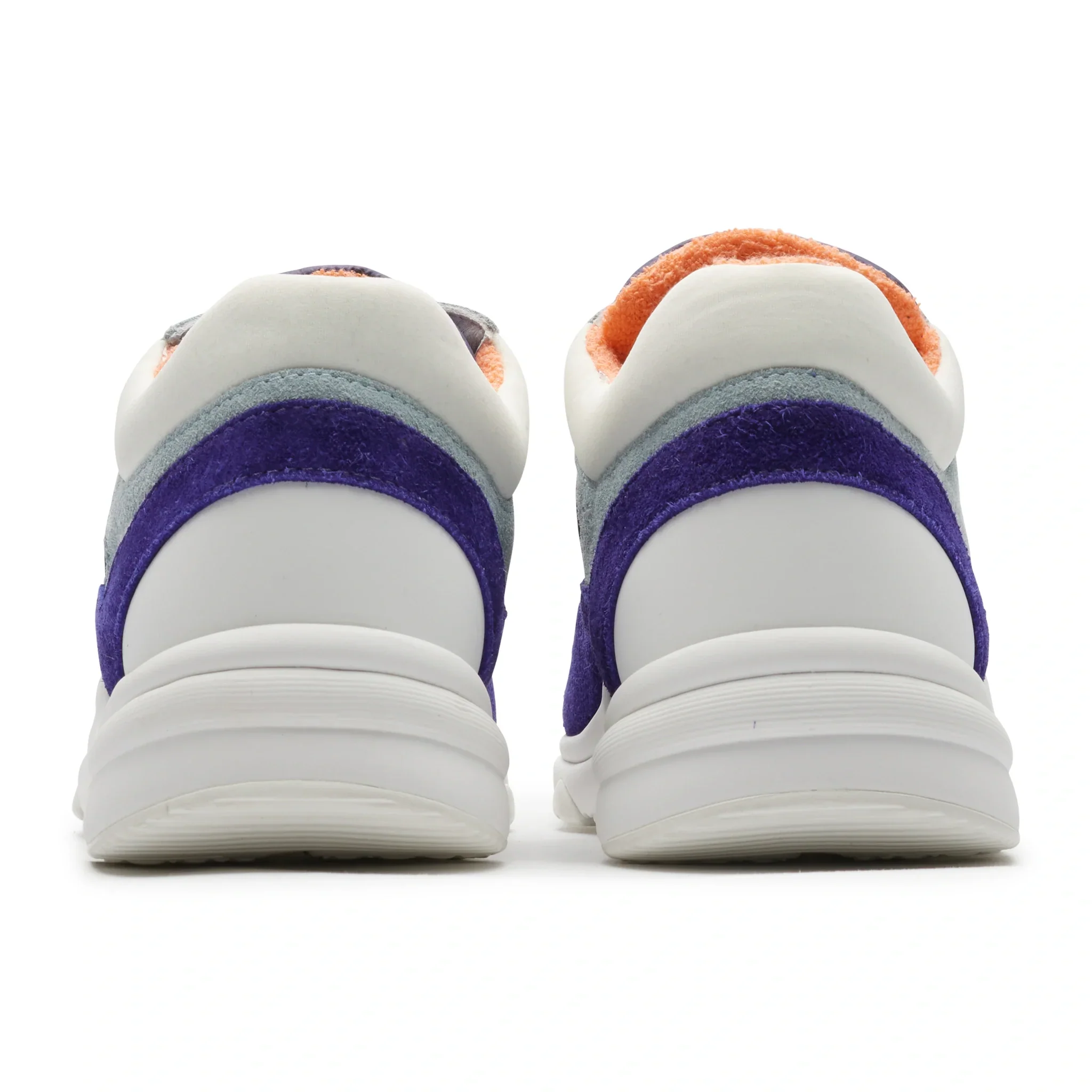 Chanel CC Logo Suede Nylon Purple Blue Sneaker - Image 4
