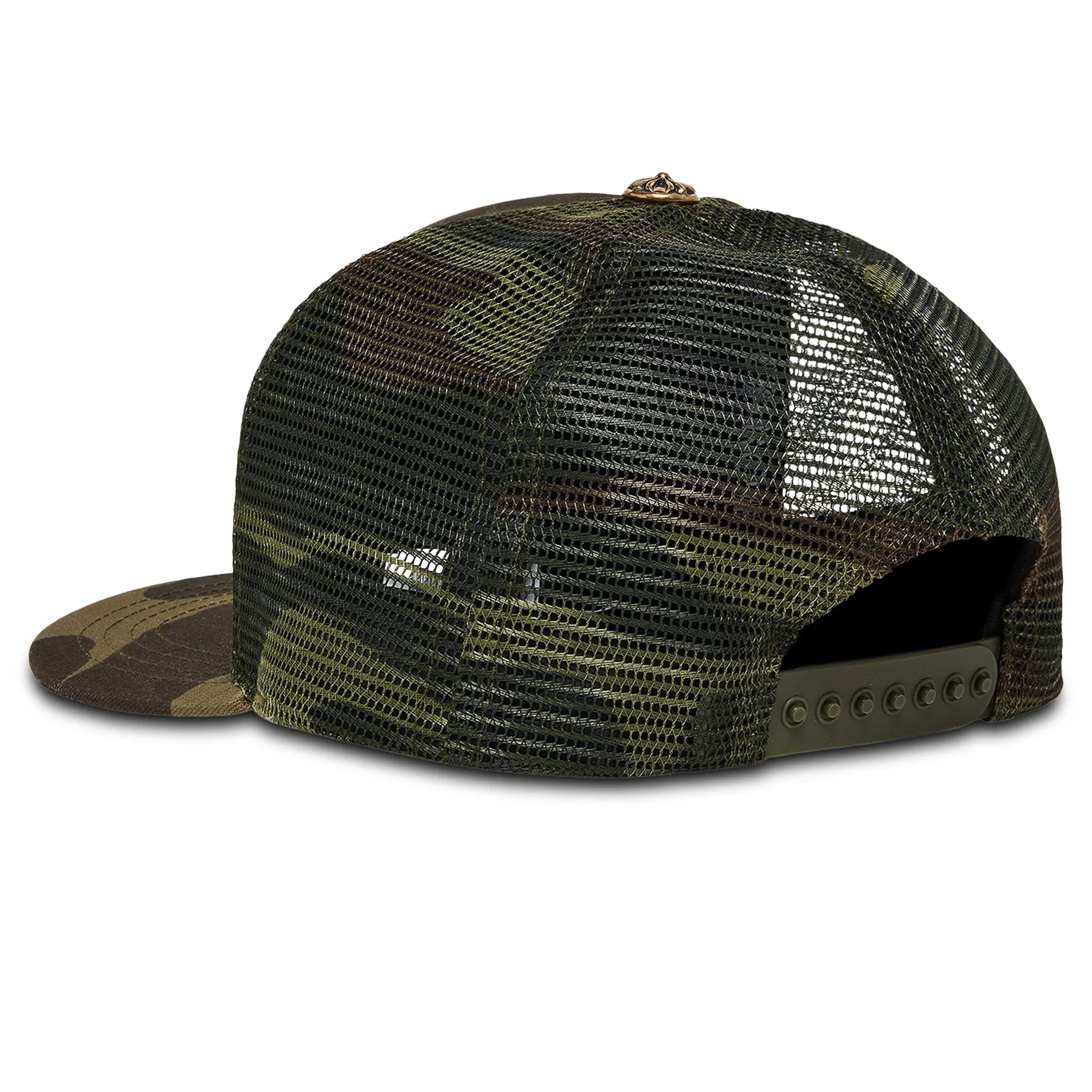 Chrome Hearts CH Hollywood Camo Green Trucker Cap - Image 3