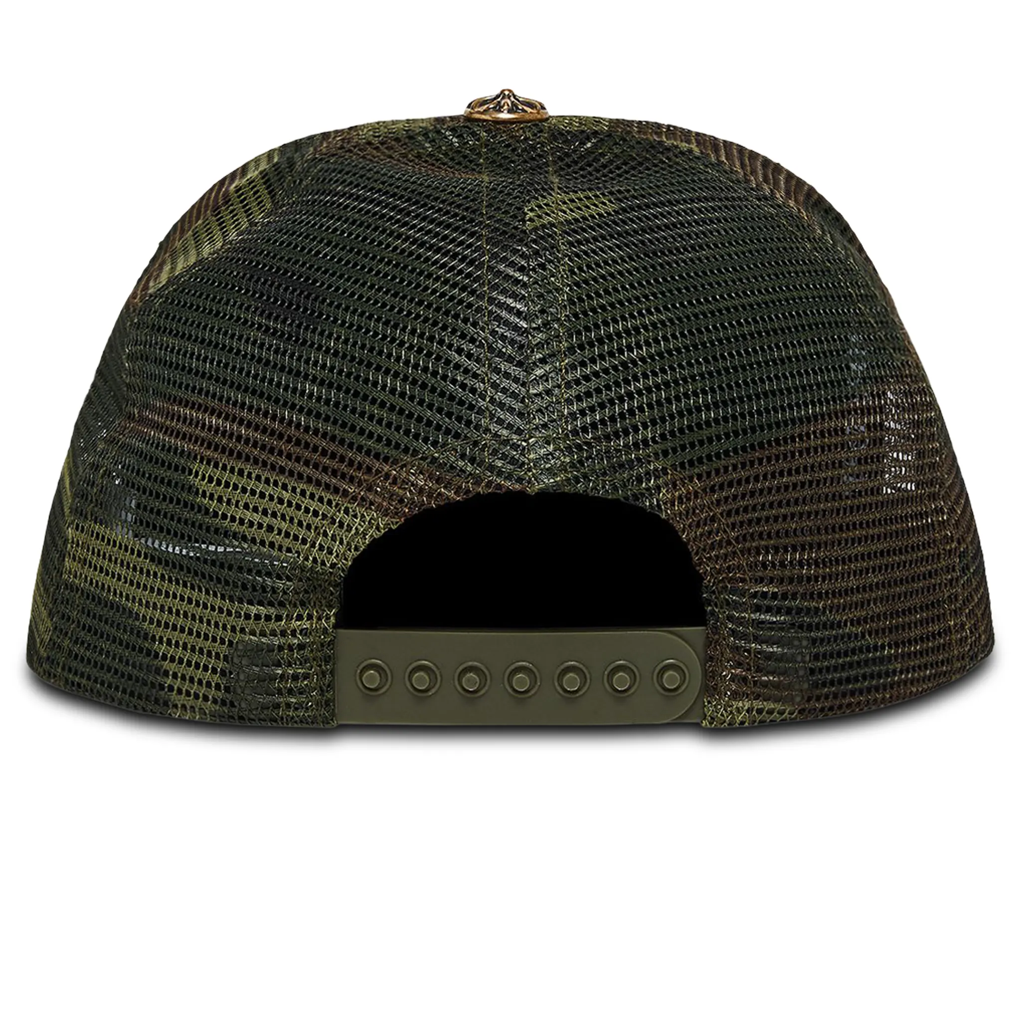 Chrome Hearts CH Hollywood Camo Green Trucker Cap - Image 4