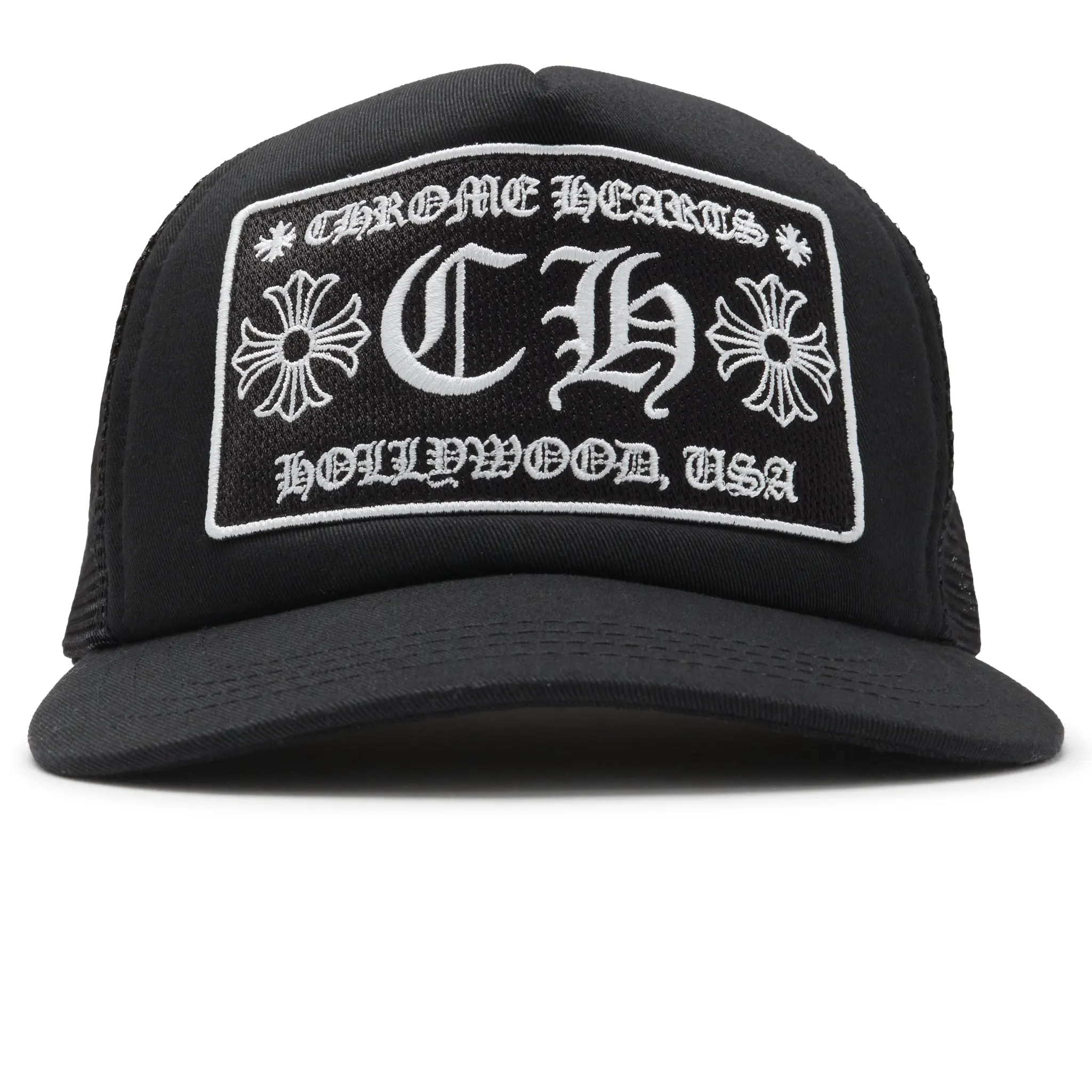 Chrome Hearts CH Hollywood Usa Black Trucker Cap - Image 2