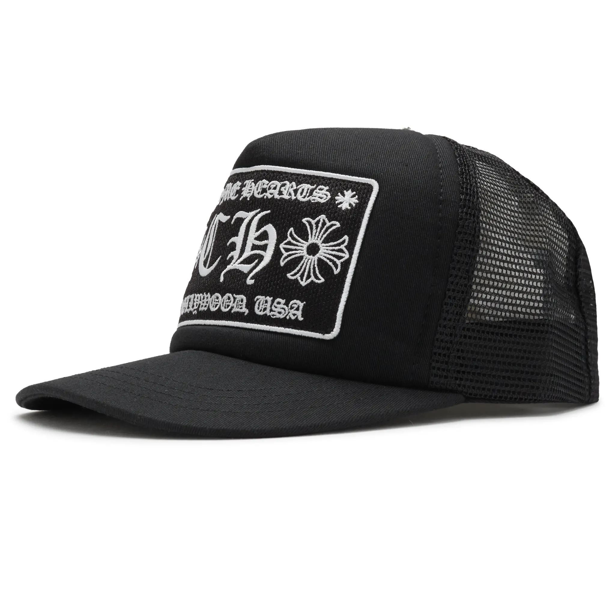Chrome Hearts CH Hollywood Usa Black Trucker Cap - Image 5