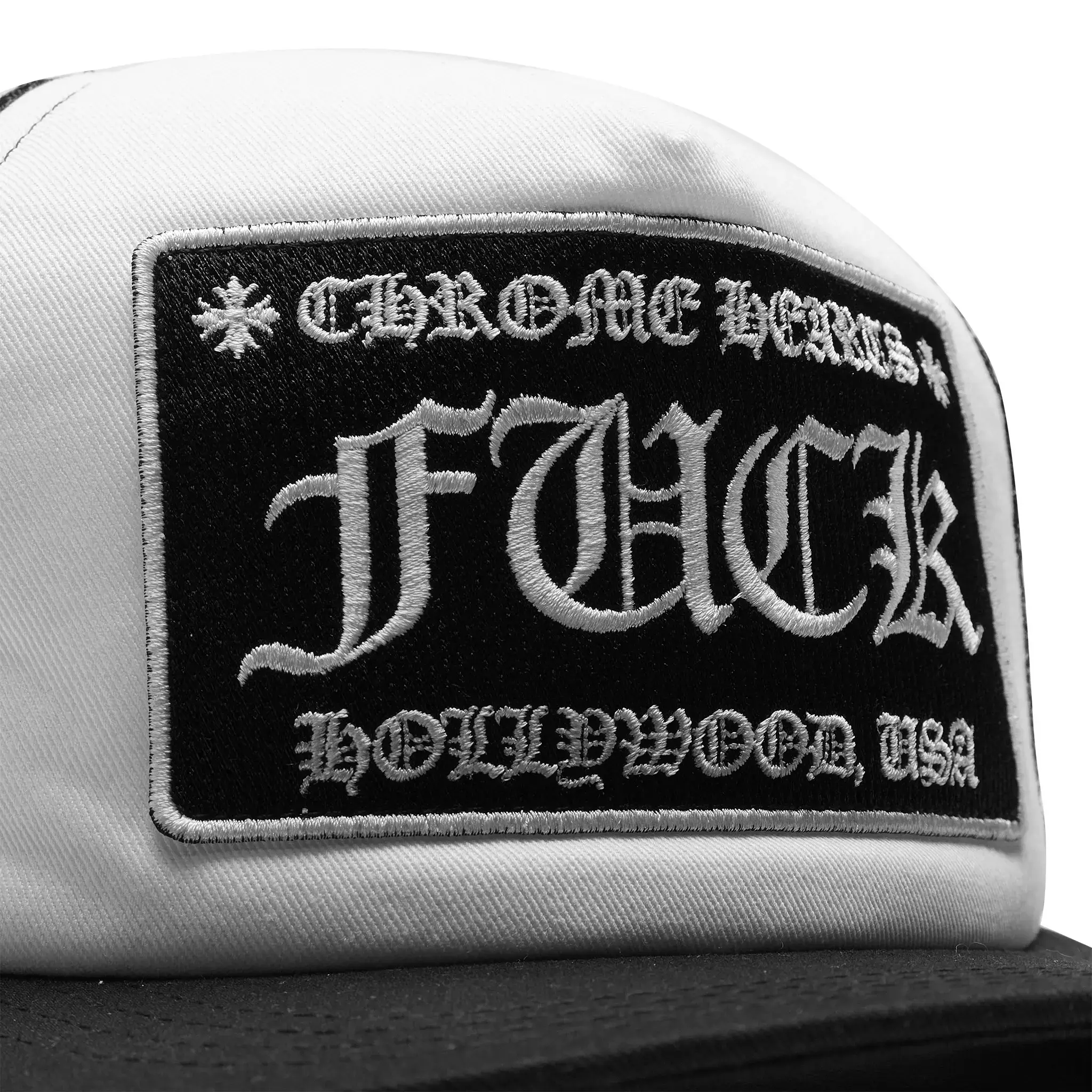Chrome Hearts Fuck Hollywood White Black Trucker Cap - Image 3