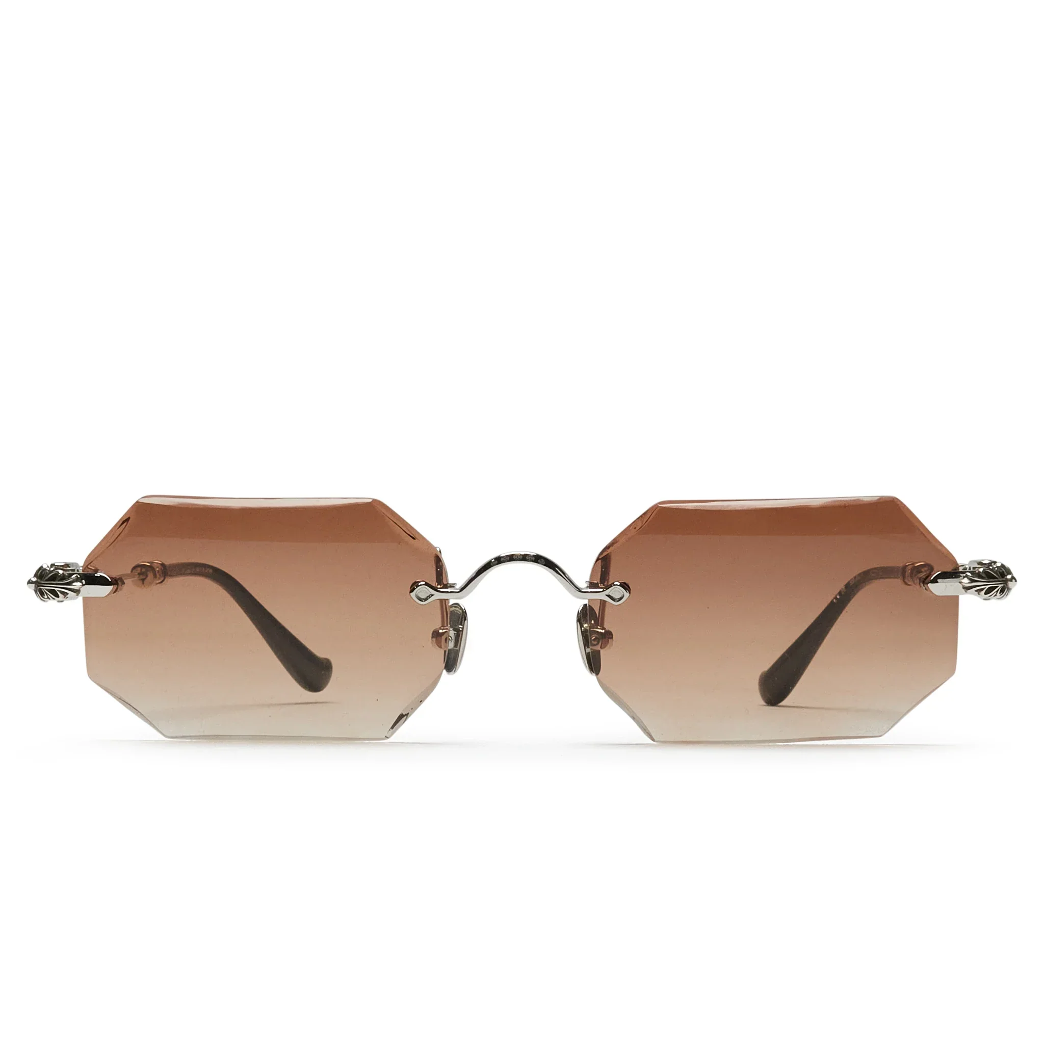 Chrome Hearts Pills III Custom Silver Brown Diamond Cut Sunglasses - Image 2