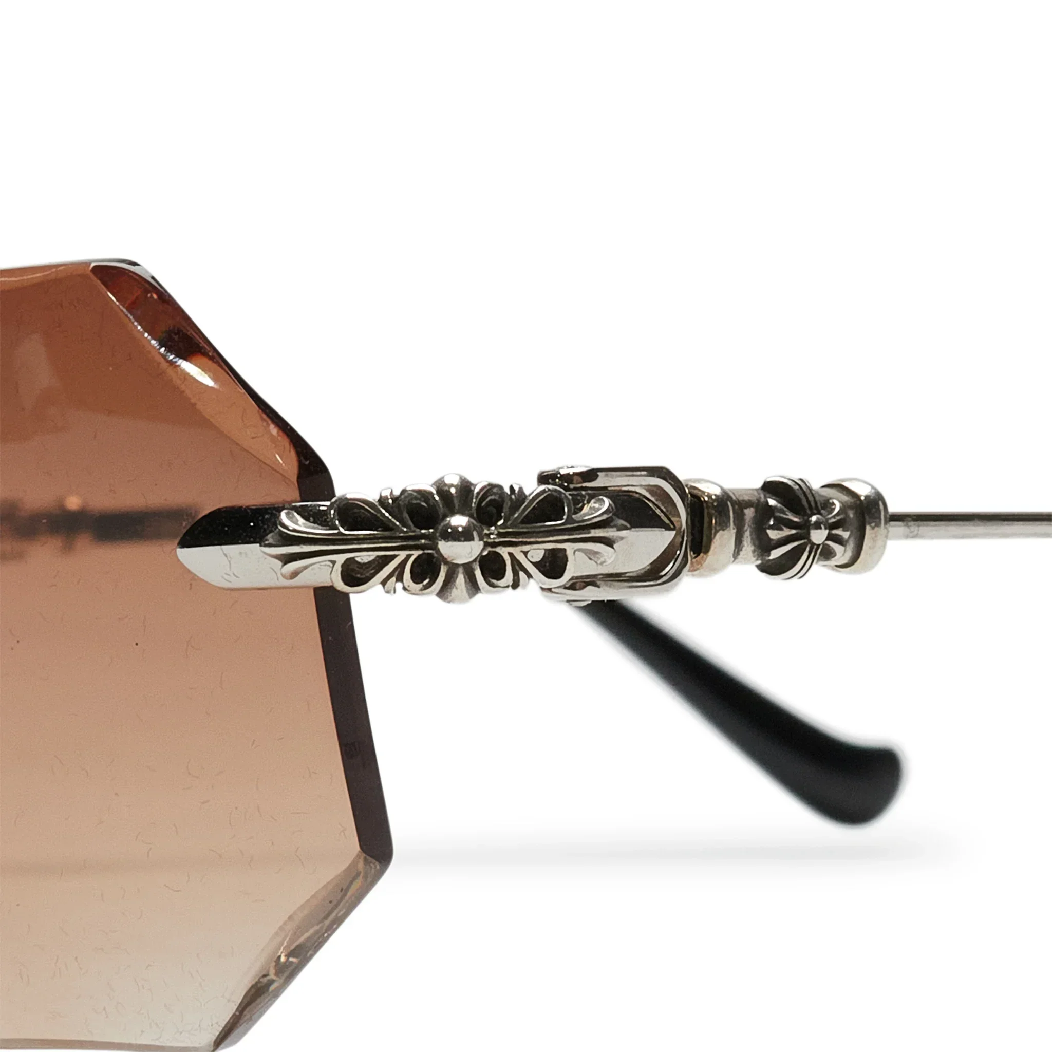 Chrome Hearts Pills III Custom Silver Brown Diamond Cut Sunglasses - Image 3
