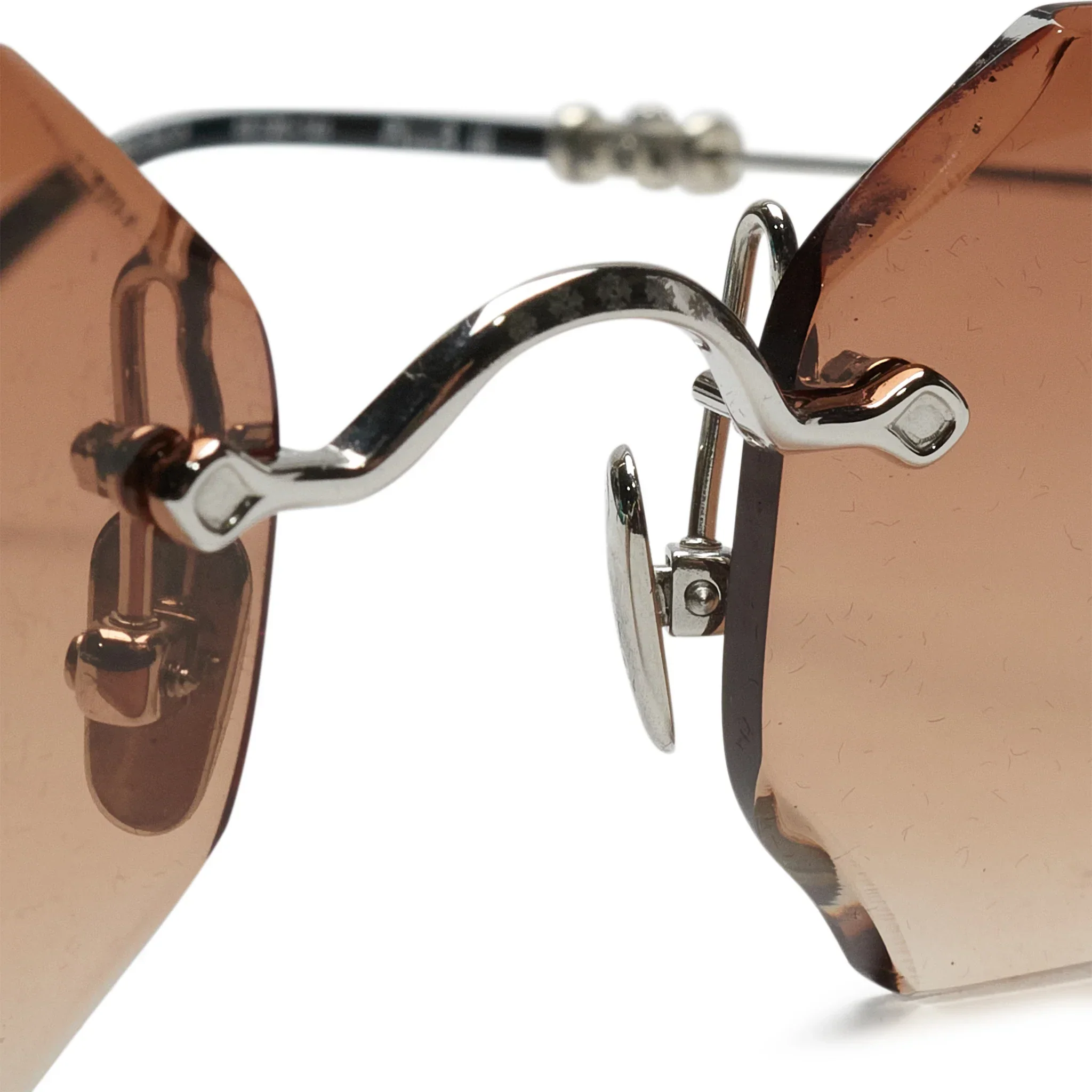 Chrome Hearts Pills III Custom Silver Brown Diamond Cut Sunglasses - Image 5