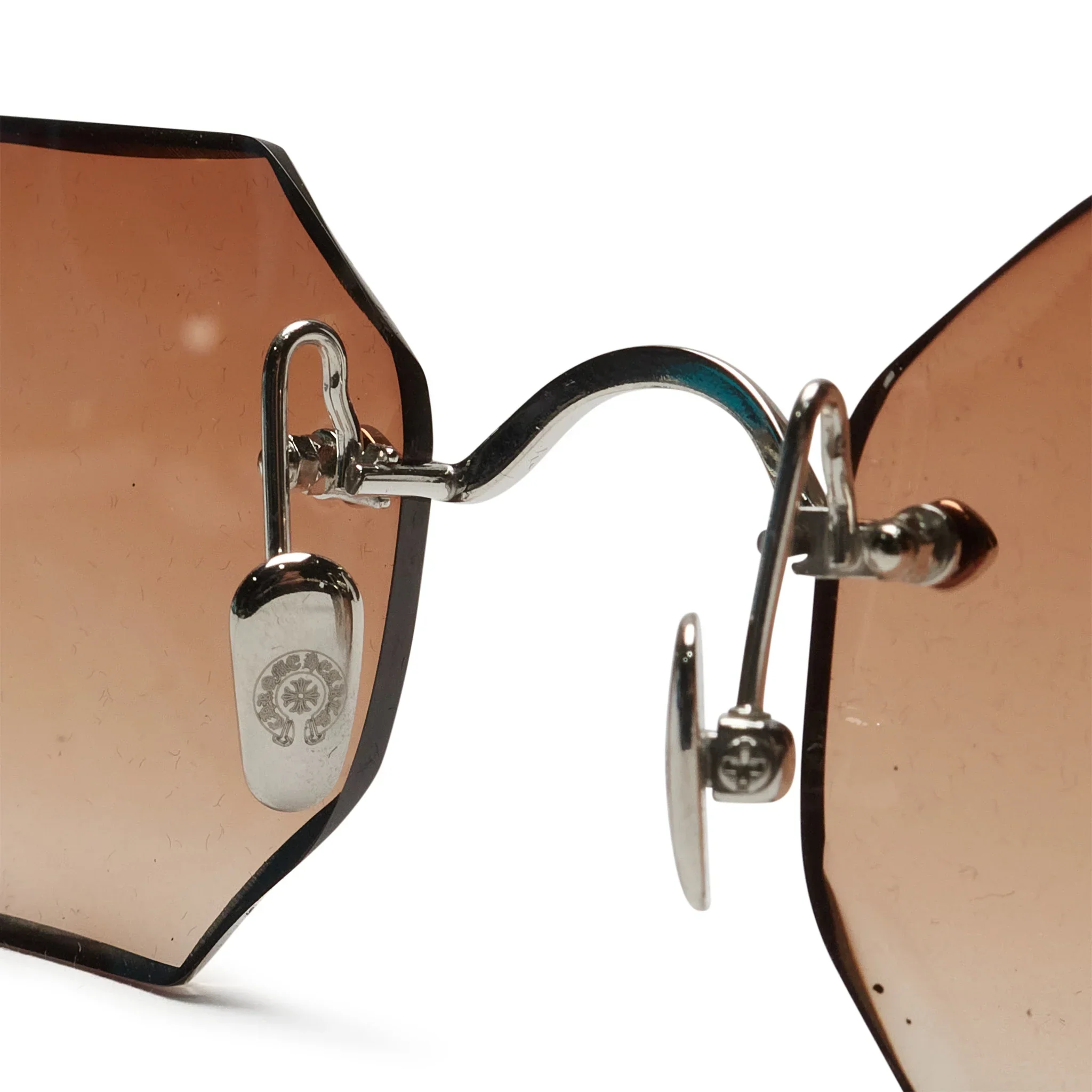 Chrome Hearts Pills III Custom Silver Brown Diamond Cut Sunglasses - Image 7