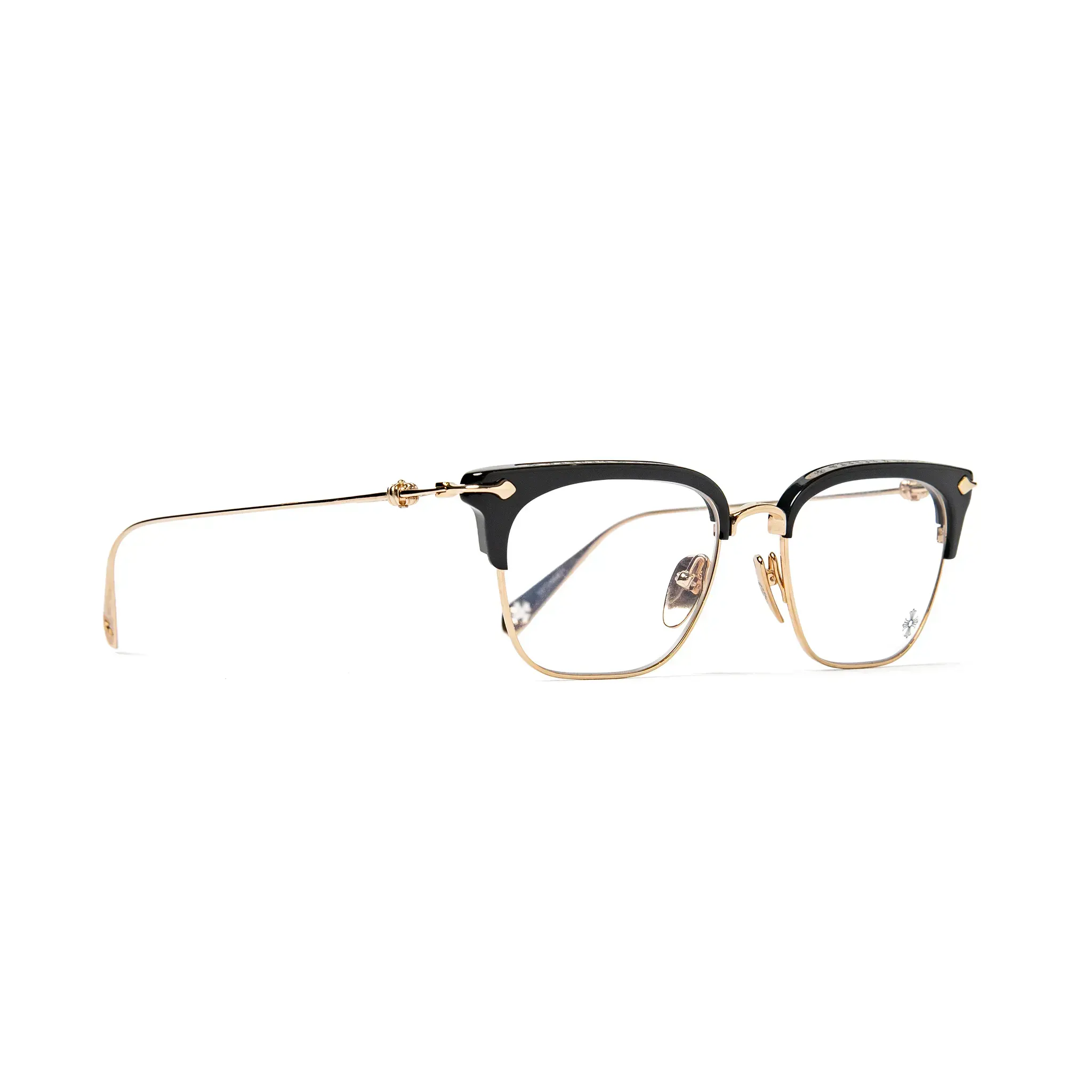 Chrome Hearts Sluntradiction Black Gold Pleated Sunglasses