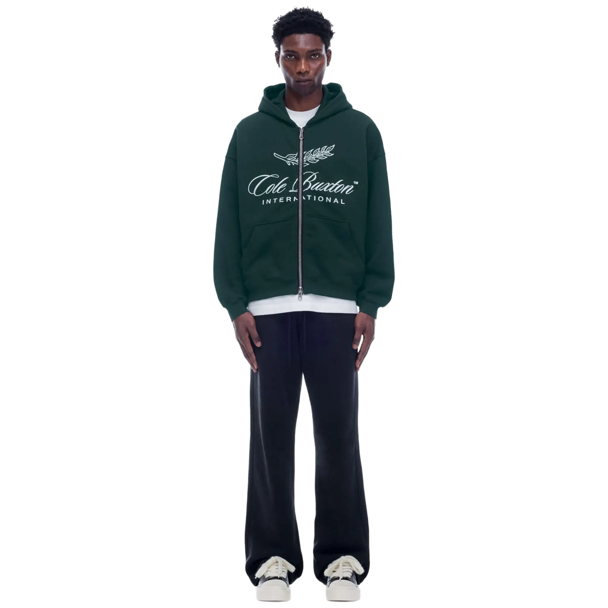 Cole Buxton International Forest Green Zip-Up Hoodie - Image 3