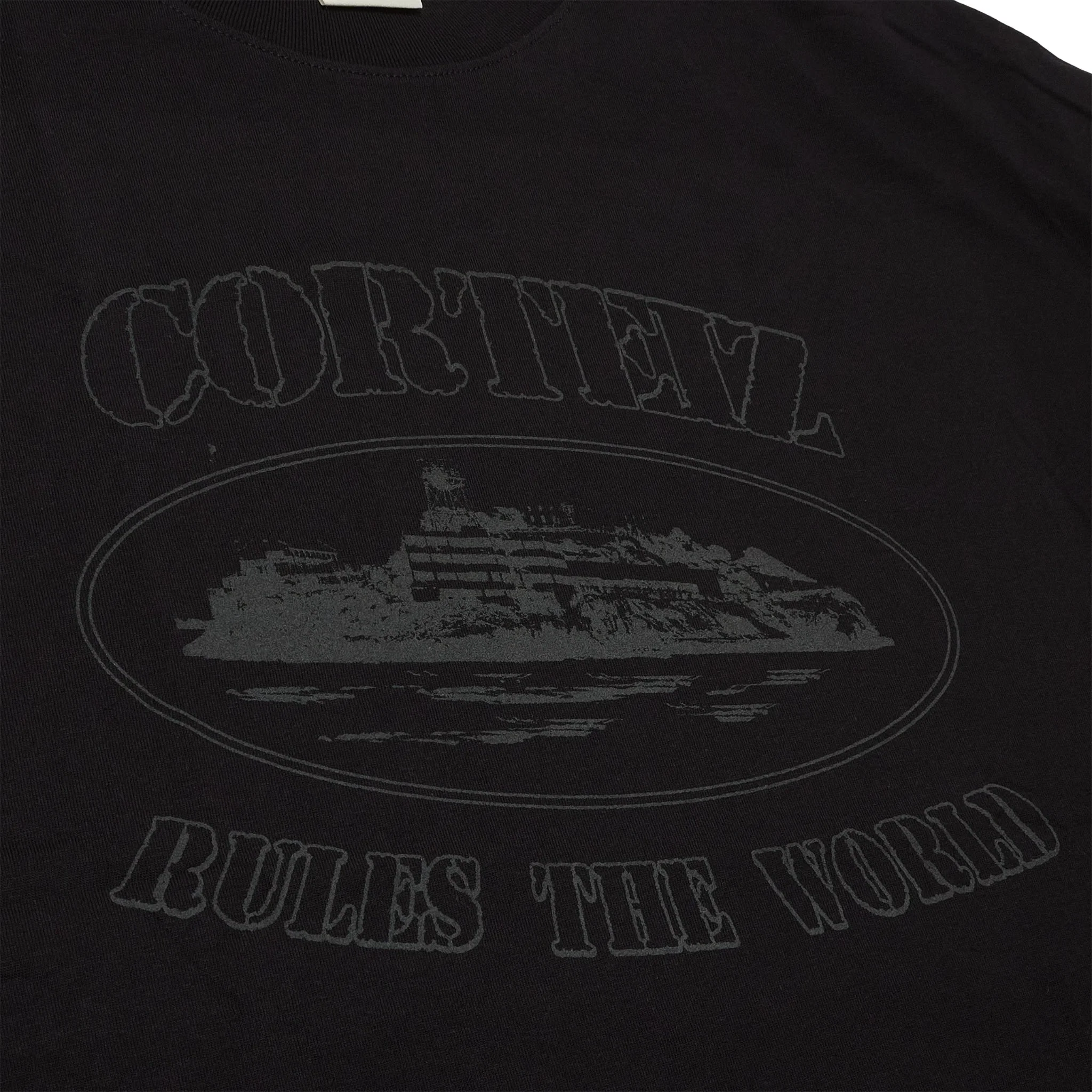 Corteiz OG Alcatraz Reflective Triple Black T Shirt - Image 3