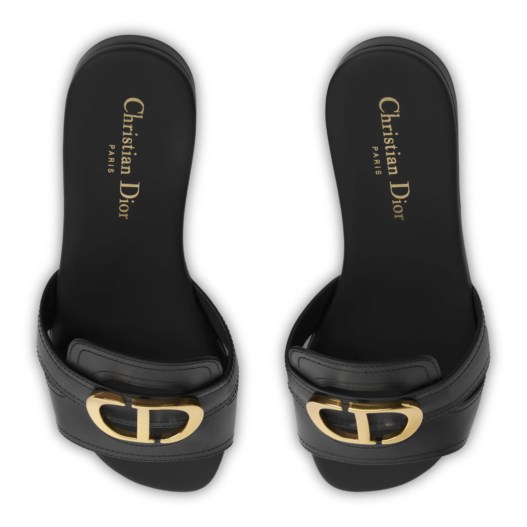 Dior 30 Montaigne Calfskin Black Slides - Image 4