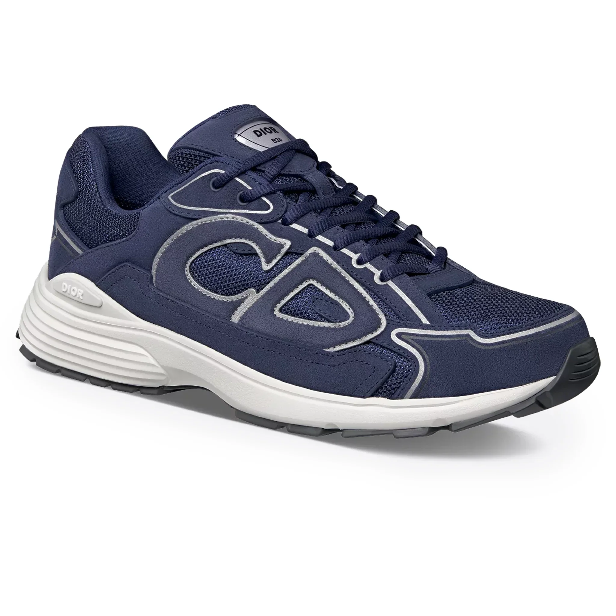 Dior B30 Countdown Mesh Navy Blue Suede Trainer - Image 2