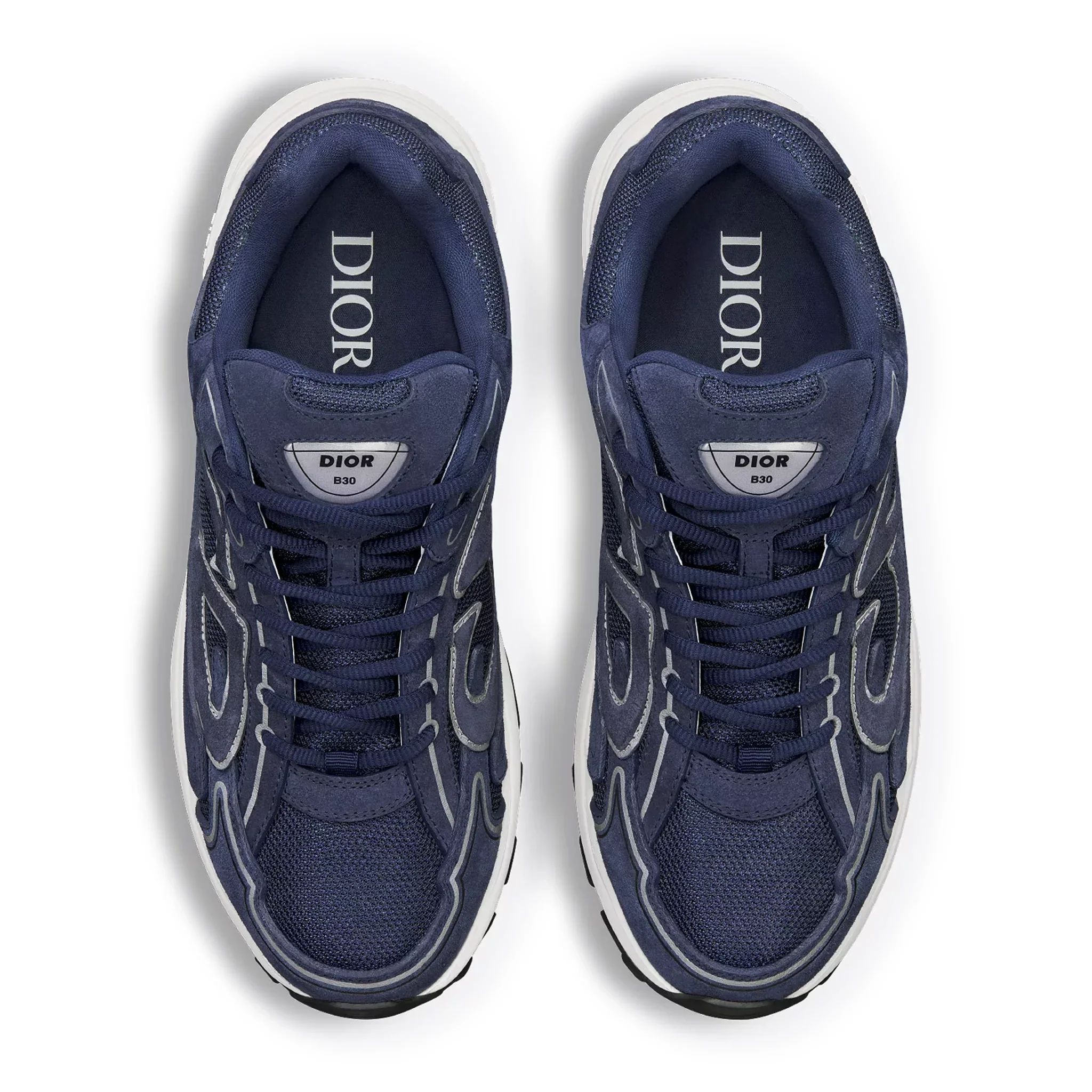 Dior B30 Countdown Mesh Navy Blue Suede Trainer - Image 3