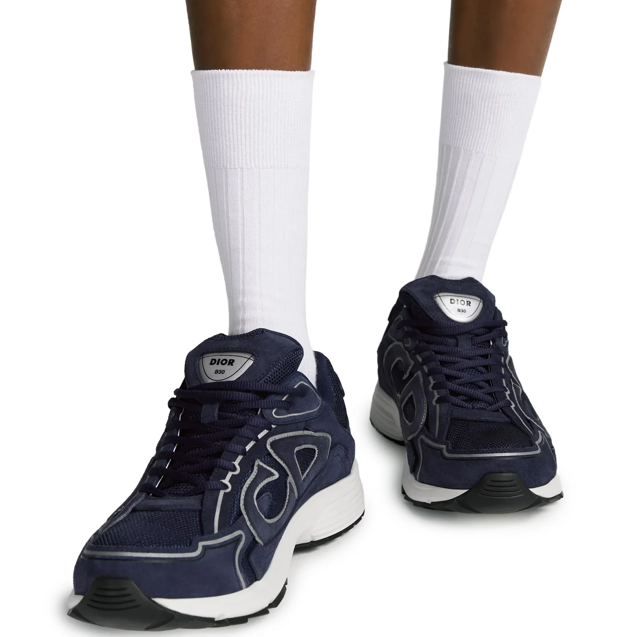 Dior B30 Countdown Mesh Navy Blue Suede Trainer - Image 5